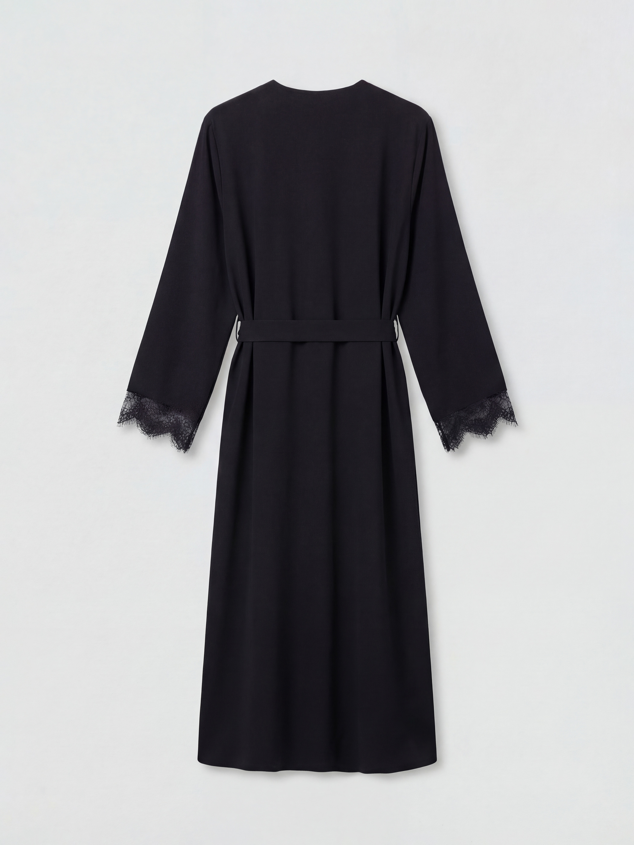 LCW Modest Bisiklet Yaka Krep Kadın Ferace görsel 5