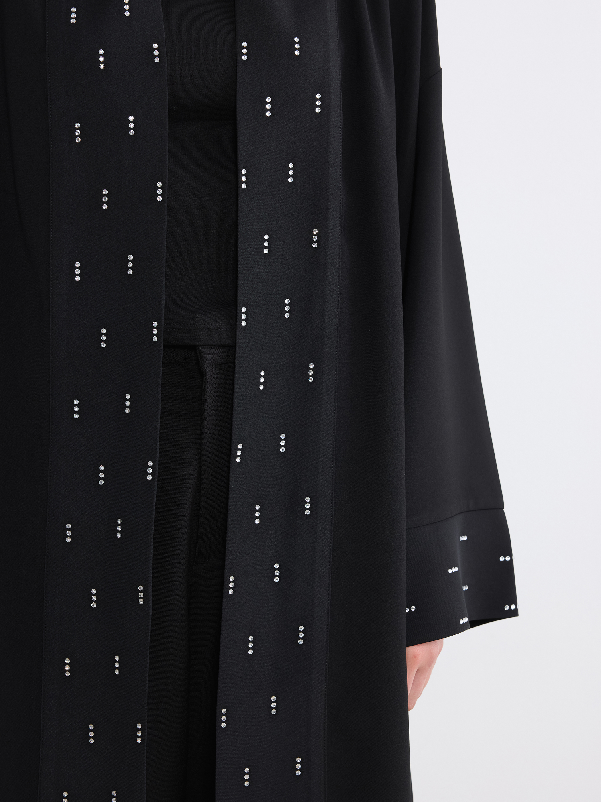 LCW Modest Şal Yaka Taşlı Oversize Kadın Kimono görsel 5