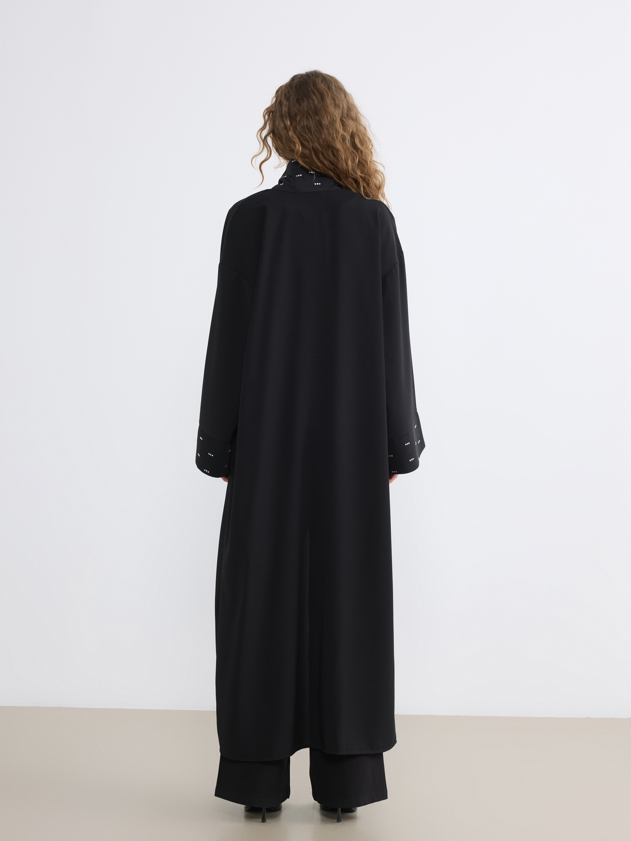 LCW Modest Şal Yaka Taşlı Oversize Kadın Kimono görsel 7