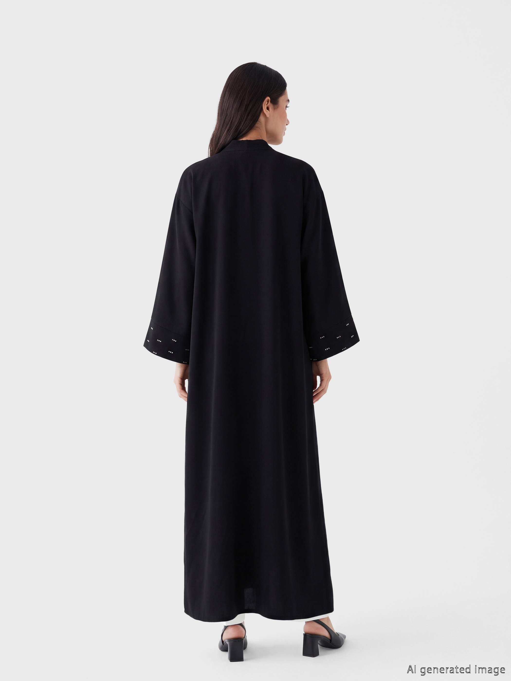 LCW Modest Şal Yaka Taşlı Oversize Kadın Kimono görsel 6