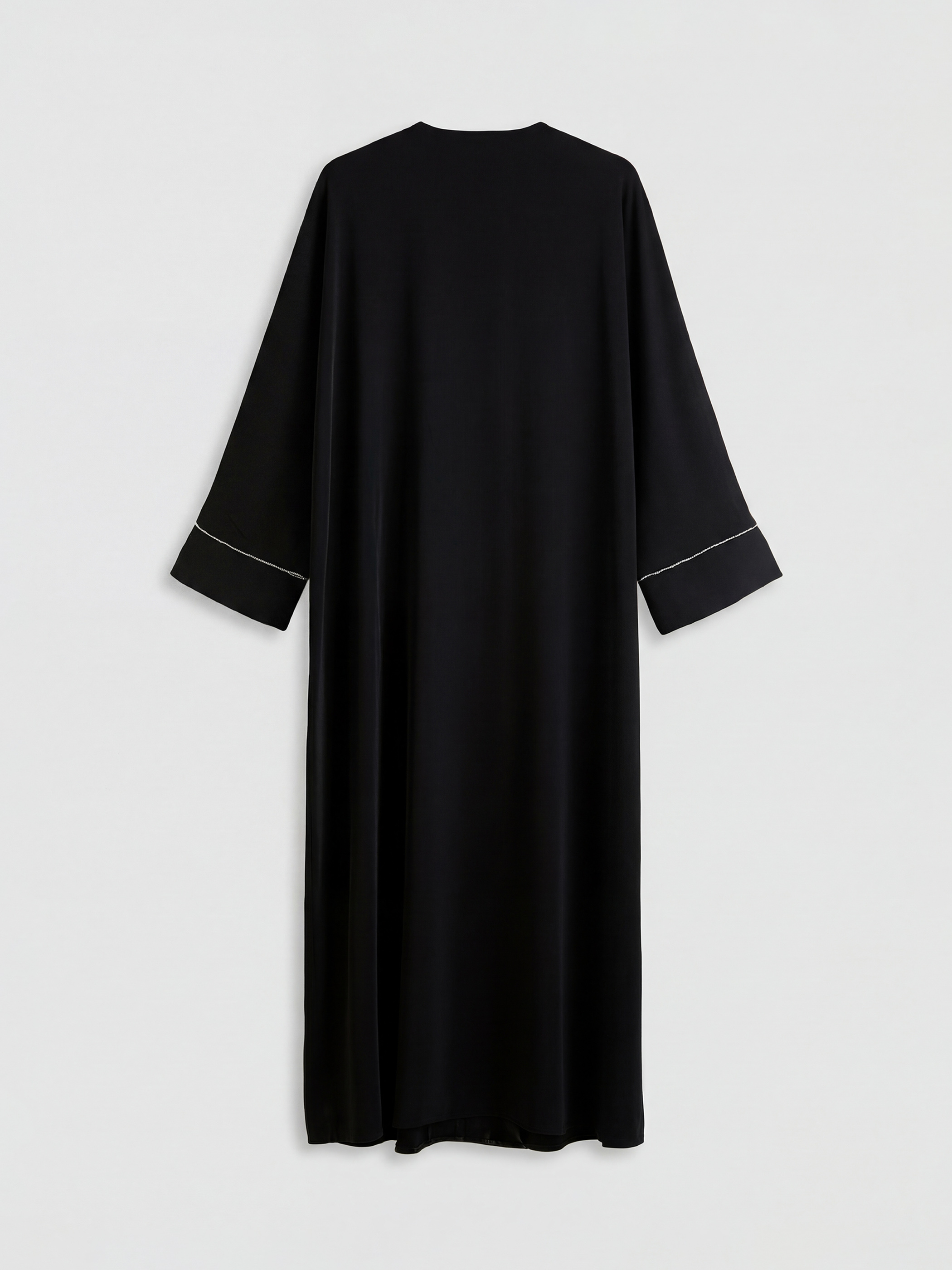 LCW Modest Bisiklet Yaka Oversize Krep Kadın Ferace görsel 6