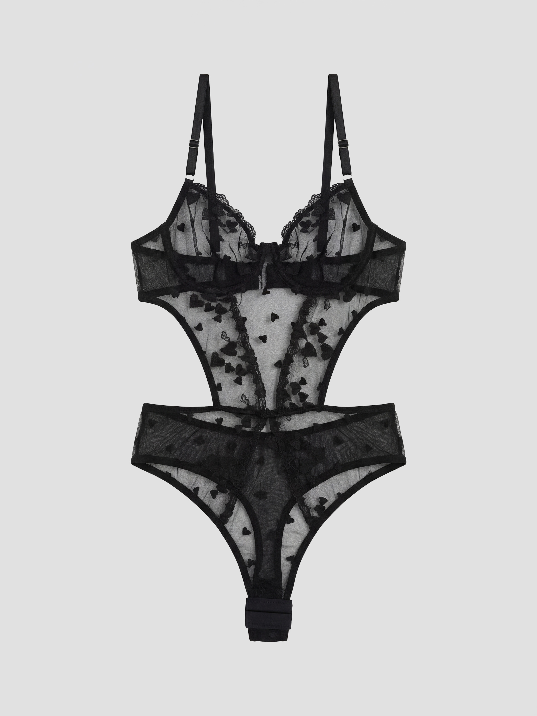 LCW DREAM Balenli Kalp Desenli Fantezi Bodysuit görsel 2