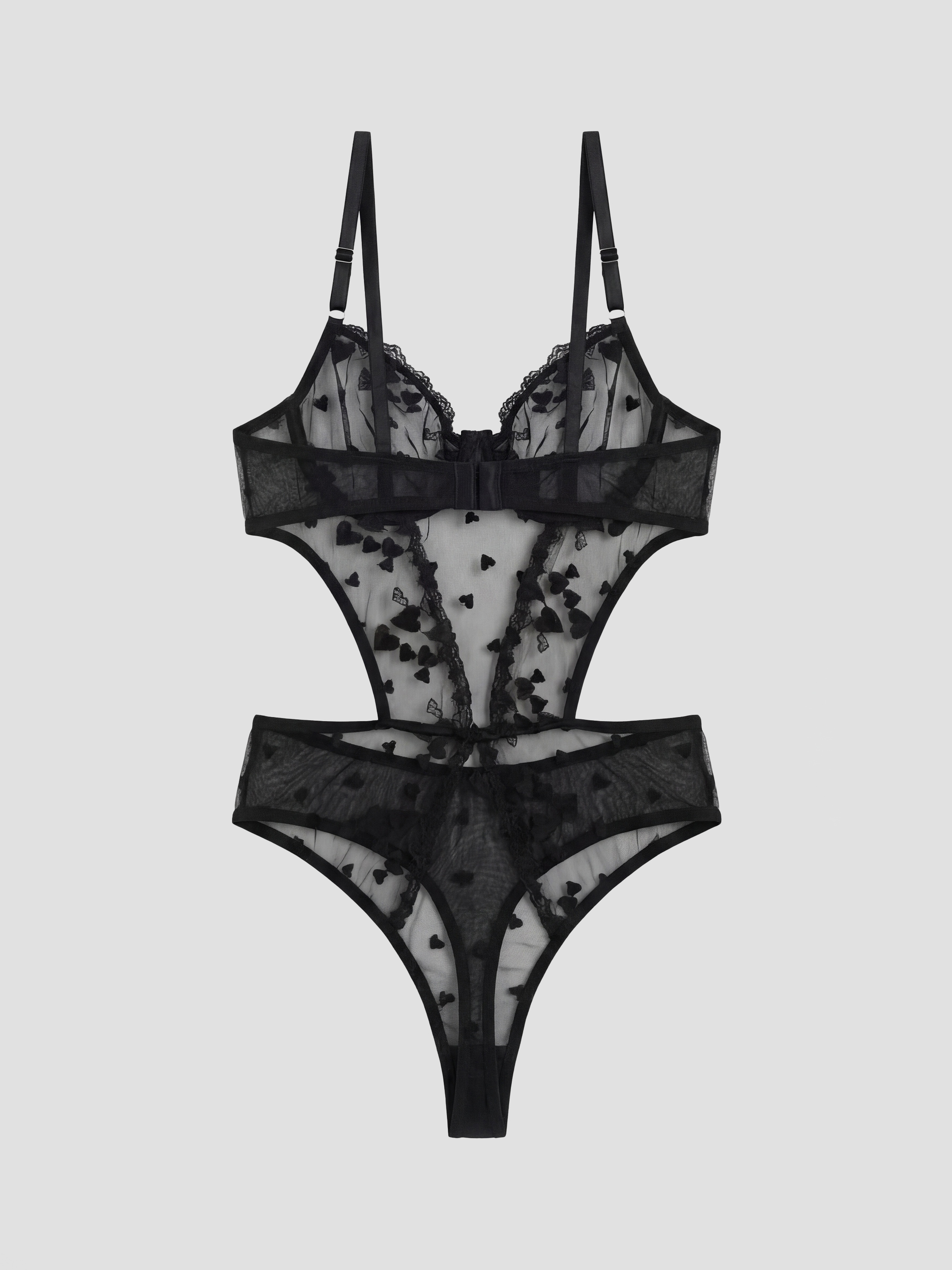 LCW DREAM Balenli Kalp Desenli Fantezi Bodysuit görsel 3