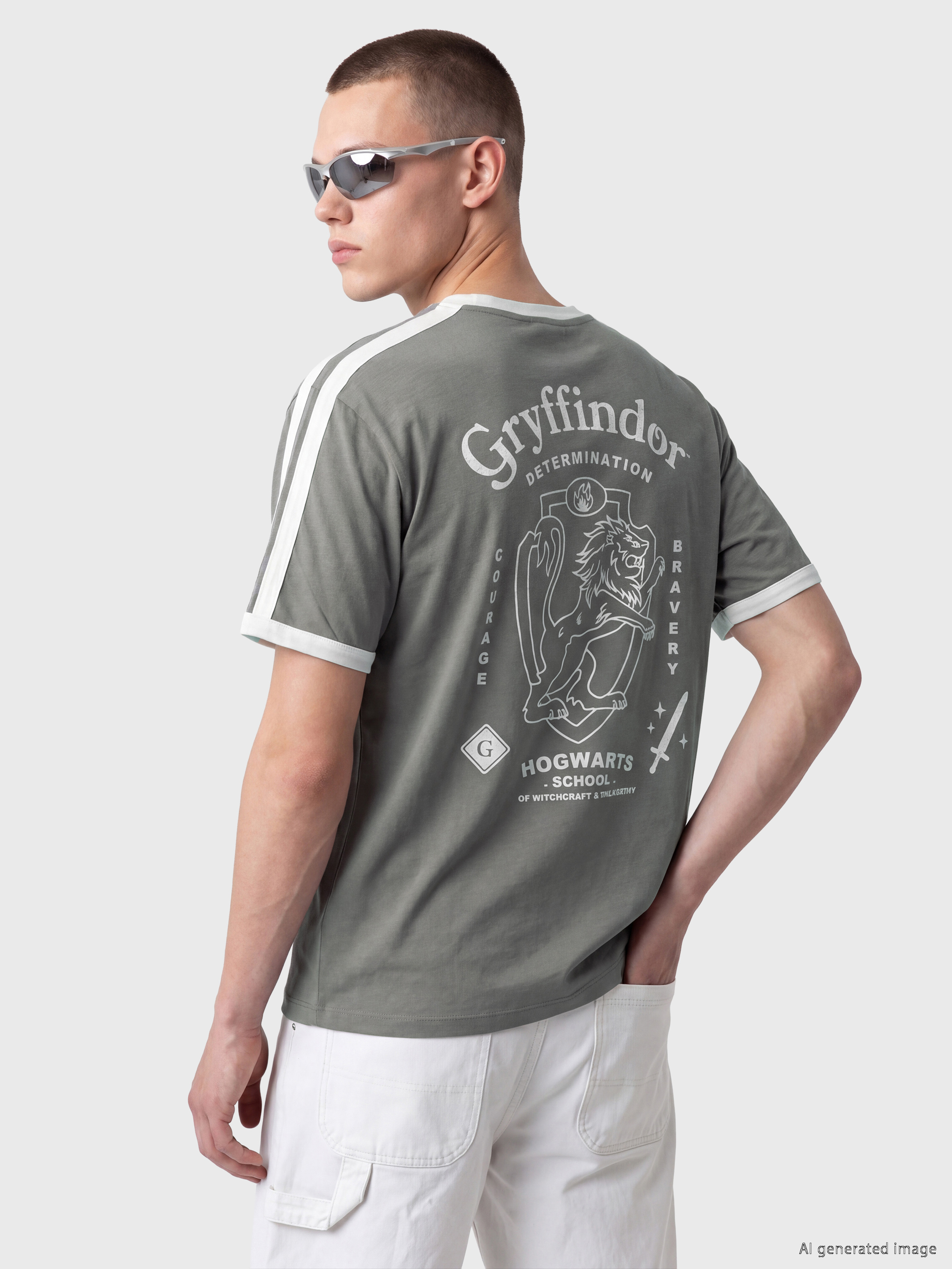 XSIDE Bisiklet Yaka Harry Potter Baskılı Erkek Tişört