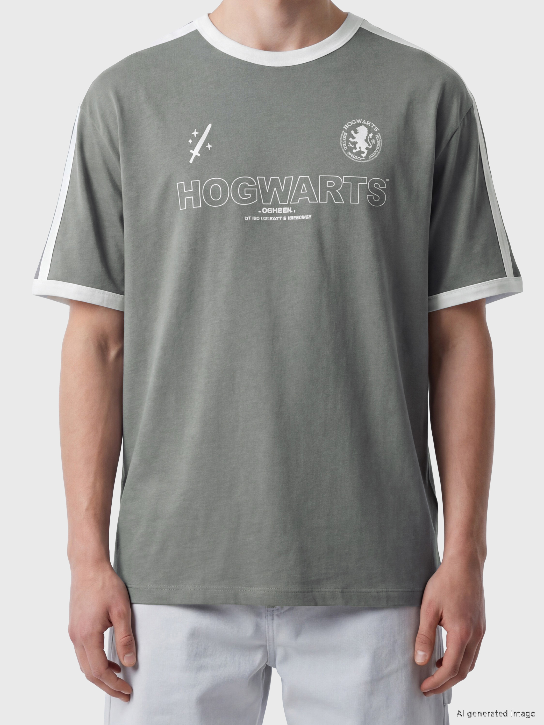 XSIDE Bisiklet Yaka Harry Potter Baskılı Erkek Tişört görsel 3