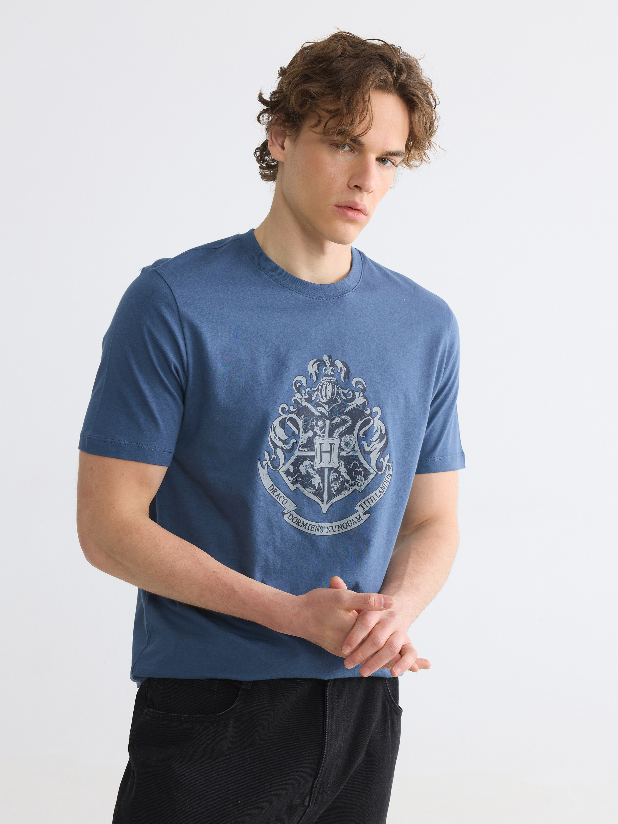 XSIDE Bisiklet Yaka Harry Potter Baskılı Erkek Tişört
