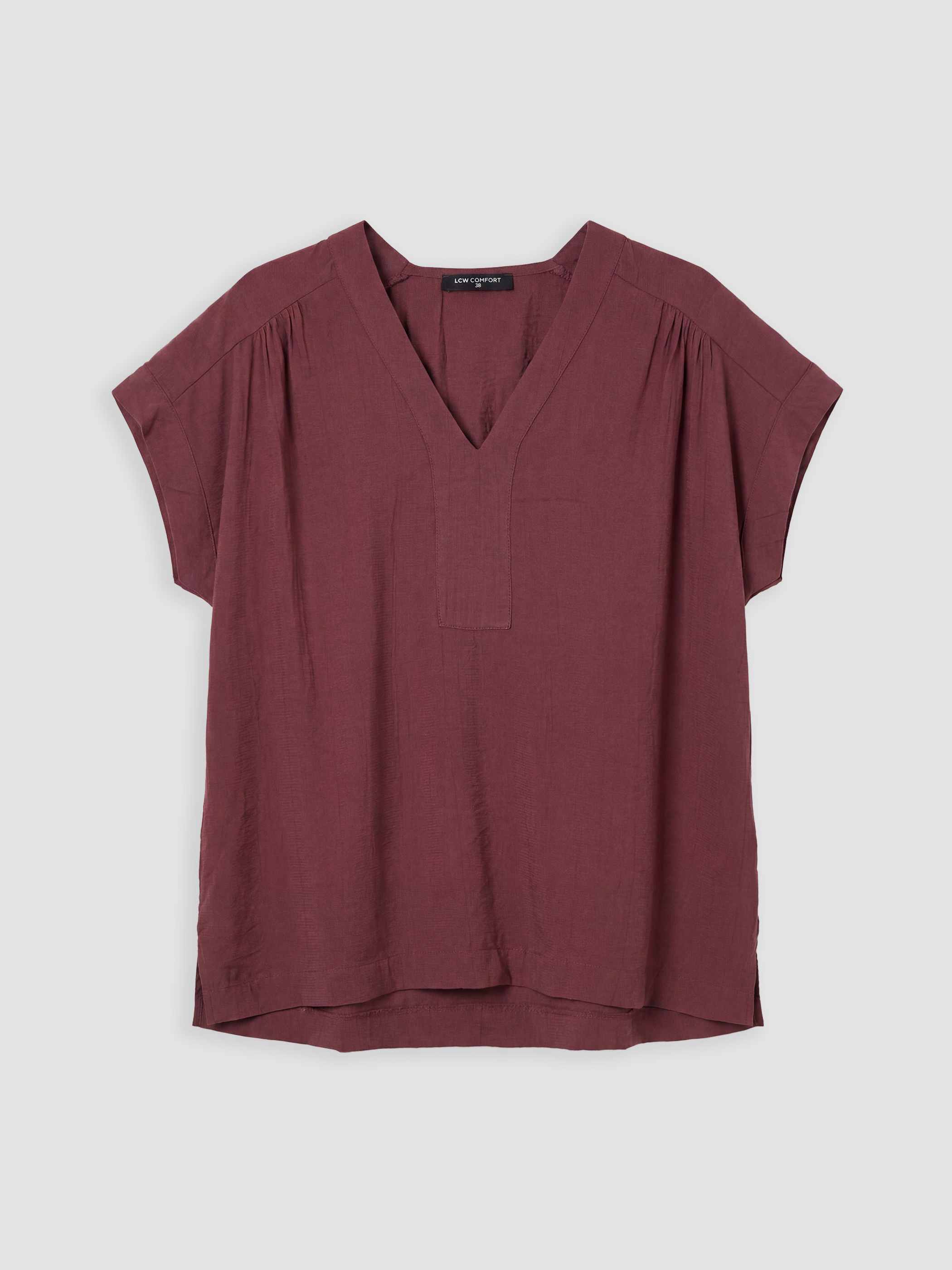 LCW Comfort V Yaka Büzgülü Bluz görsel 5