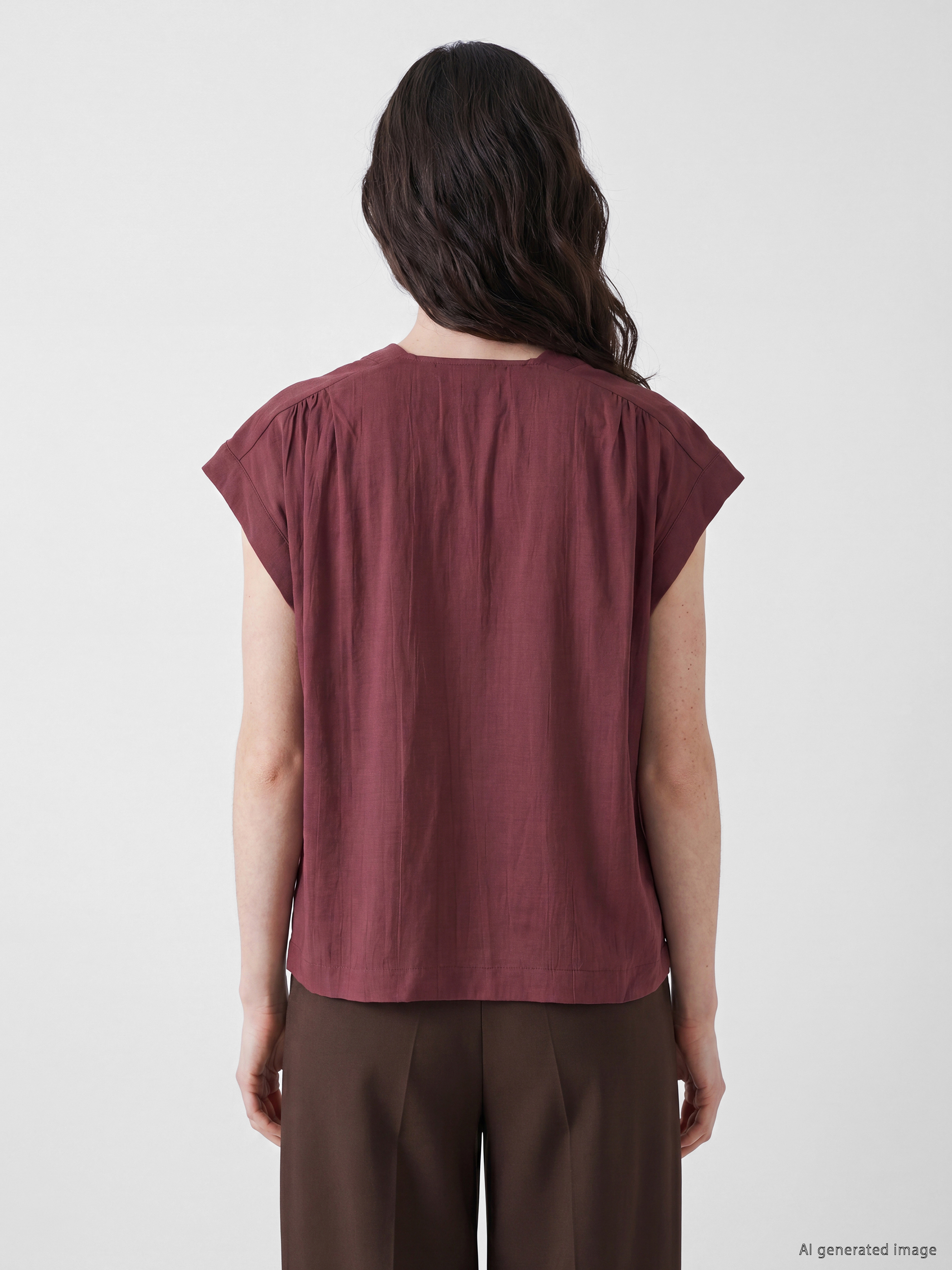 LCW Comfort V Yaka Büzgülü Bluz görsel 4