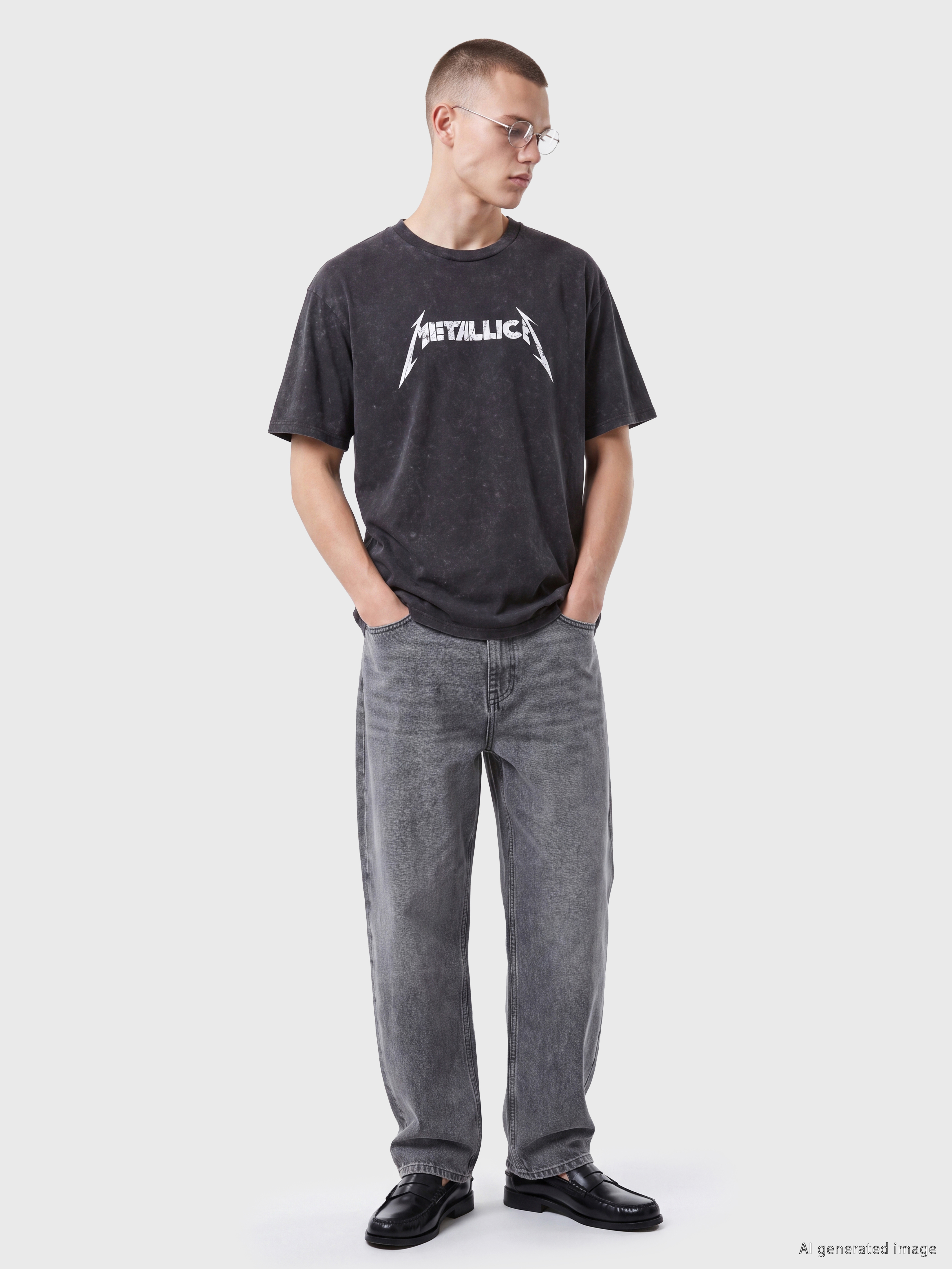 XSIDE Loose Fit Metallica Baskılı Erkek Tişört görsel 2