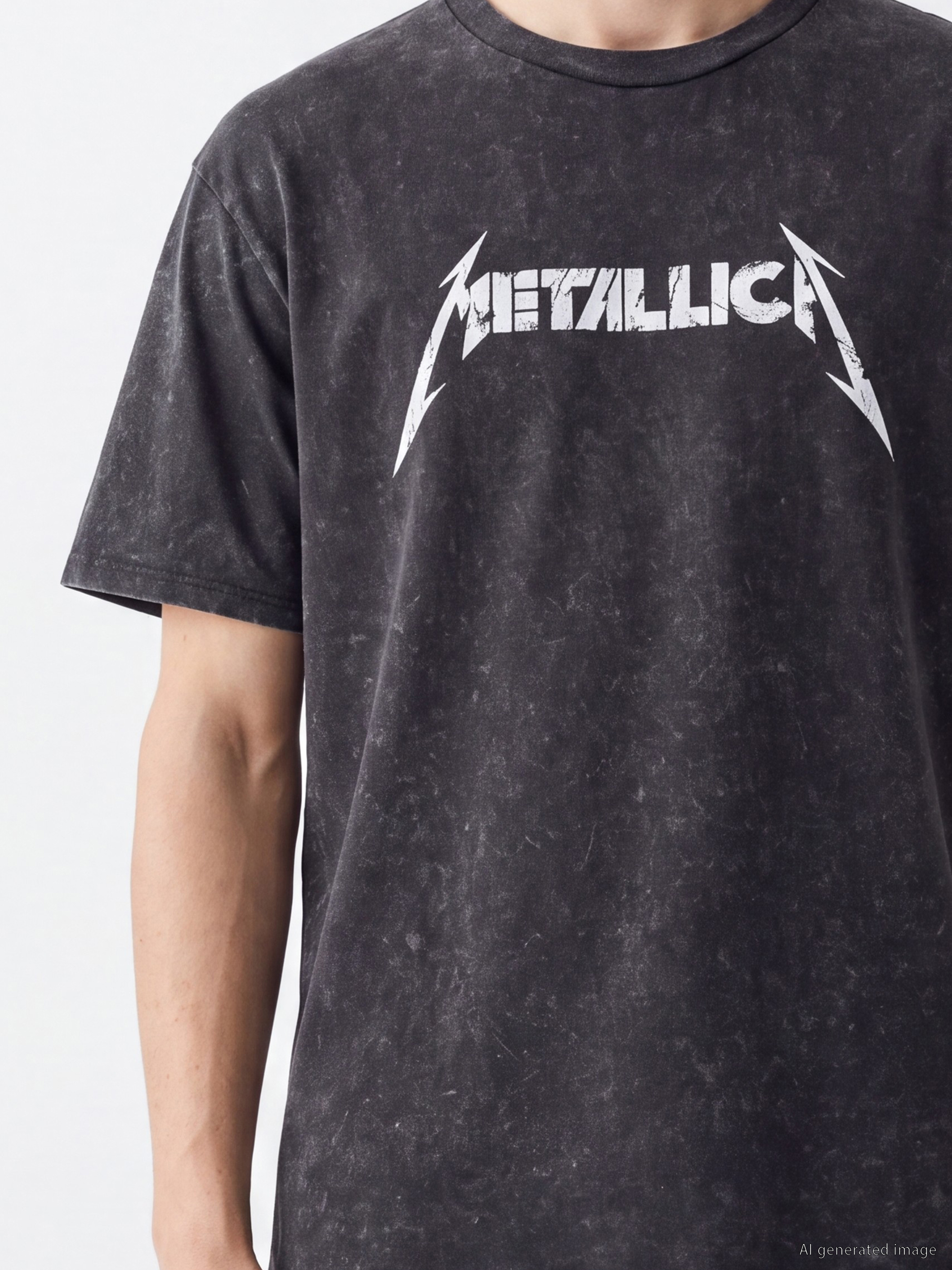 XSIDE Loose Fit Metallica Baskılı Erkek Tişört görsel 3