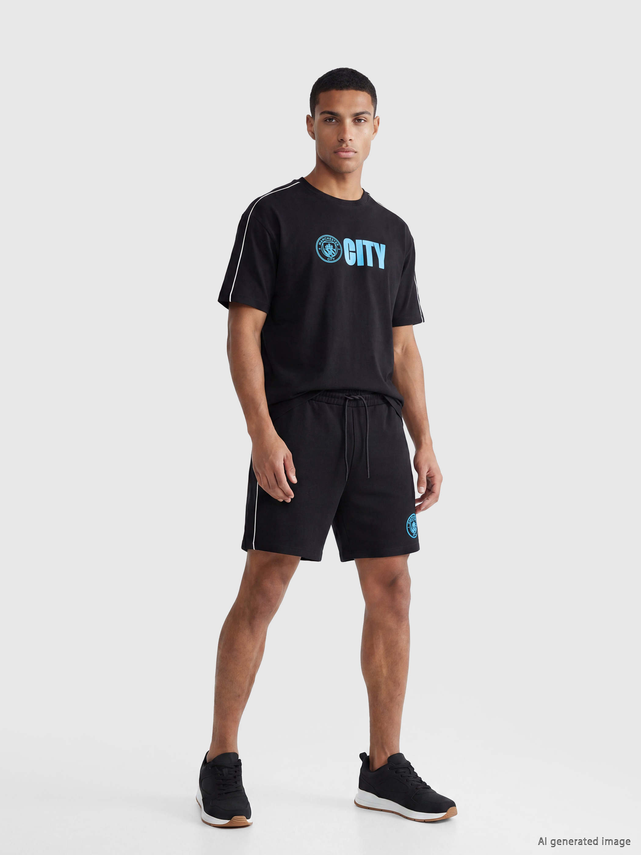 XSIDE ACTIVE Bisiklet Yaka Manchester City Baskılı Erkek Spor Tişört görsel 2