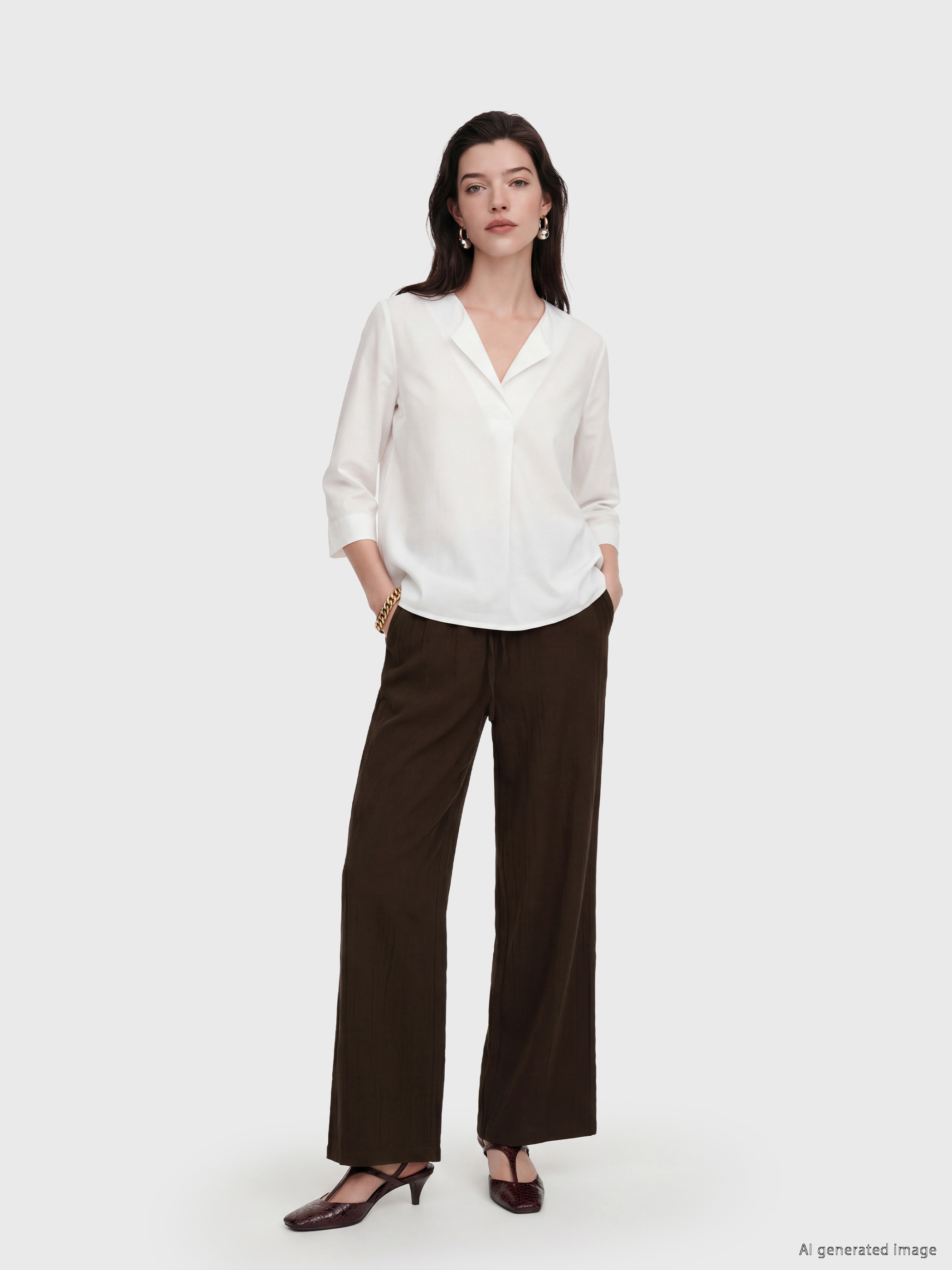 LCW Comfort Beli Lastikli Geniş Paça Kadın Pantolon