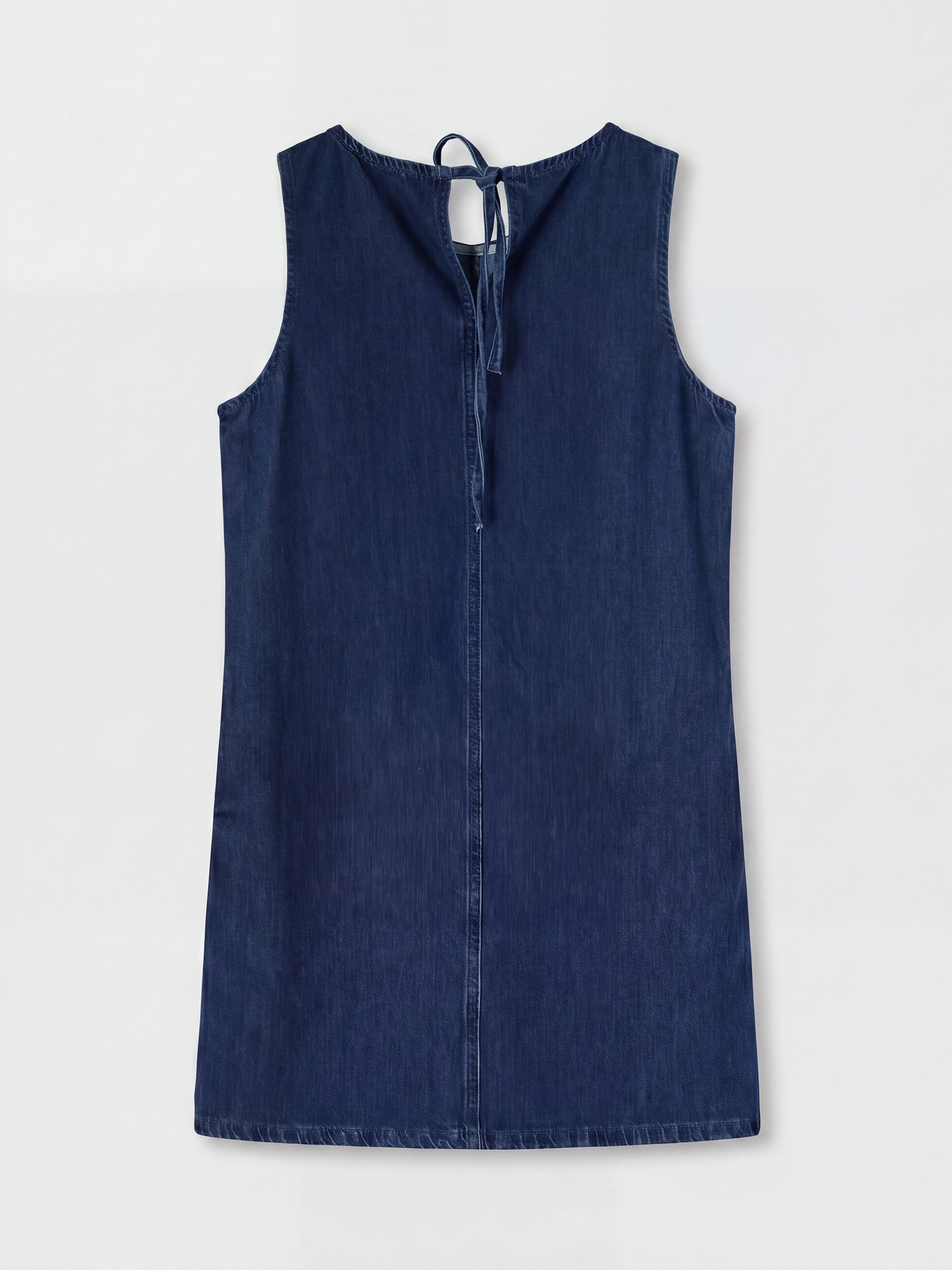 LCW Comfort Bisiklet Yaka Mini Jean Elbise görsel 6