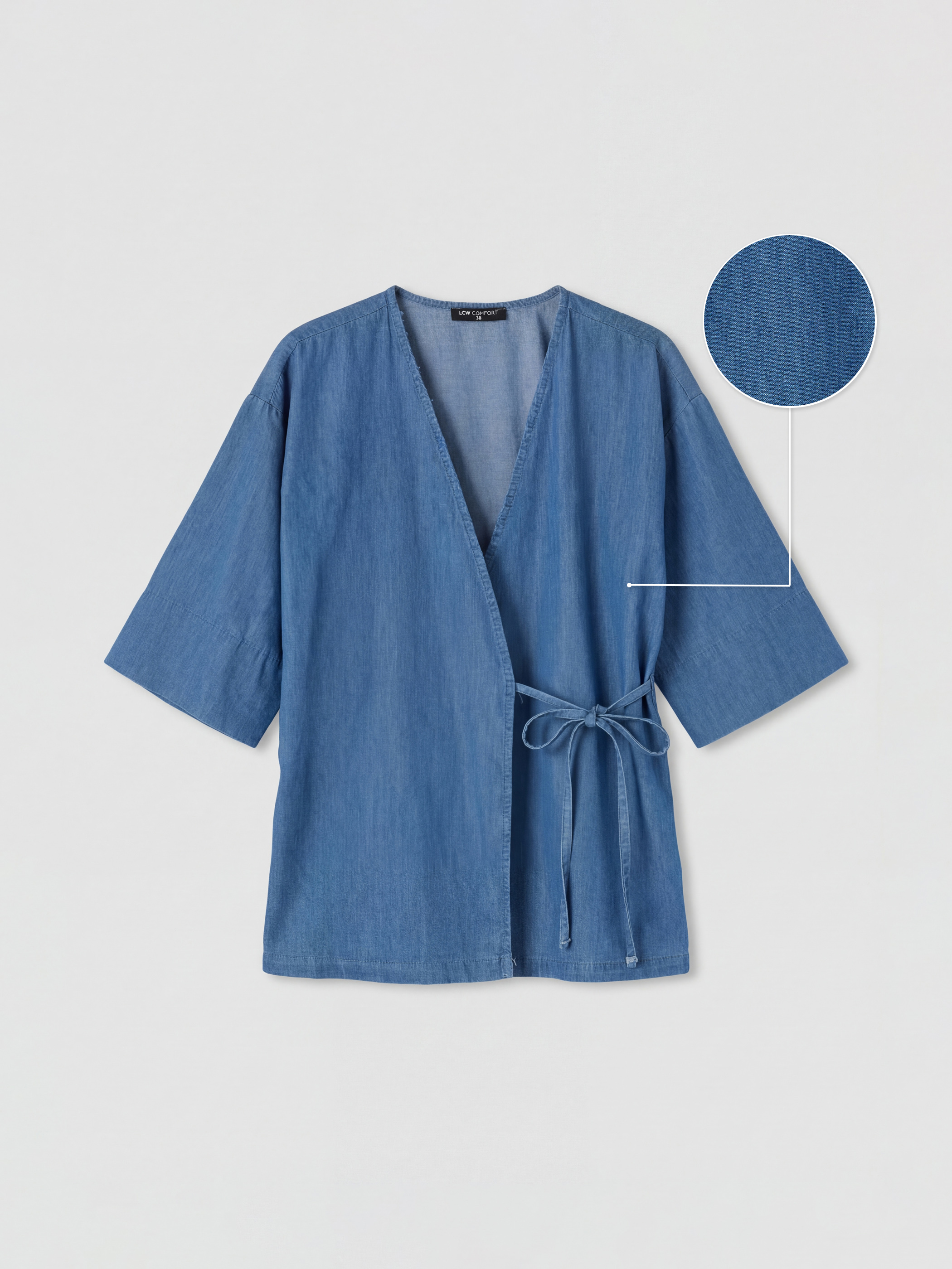 LCW Comfort Kruvaze Yaka Bağlamalı Kadın Tunik görsel 5
