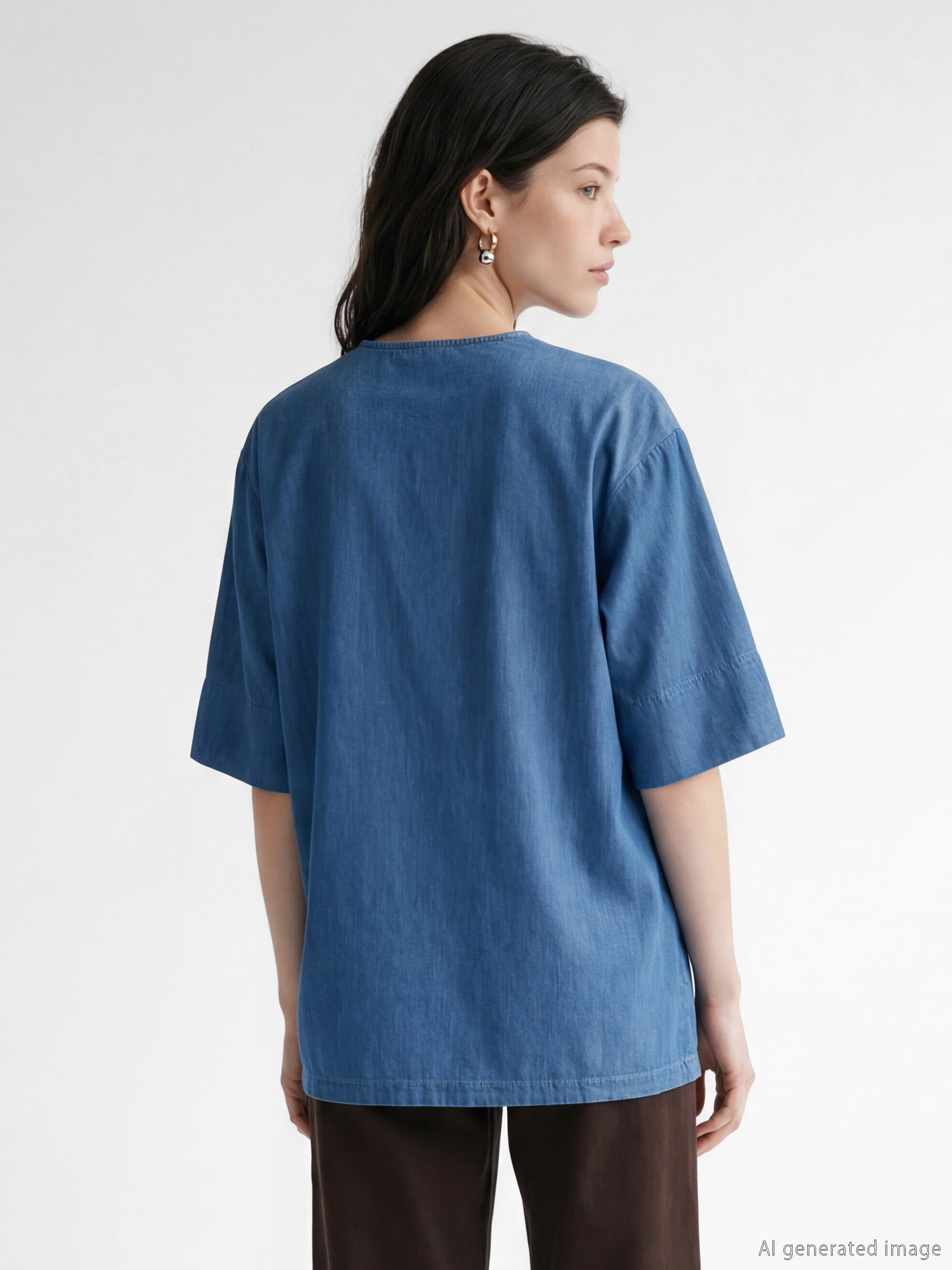 LCW Comfort Kruvaze Yaka Bağlamalı Kadın Tunik görsel 4