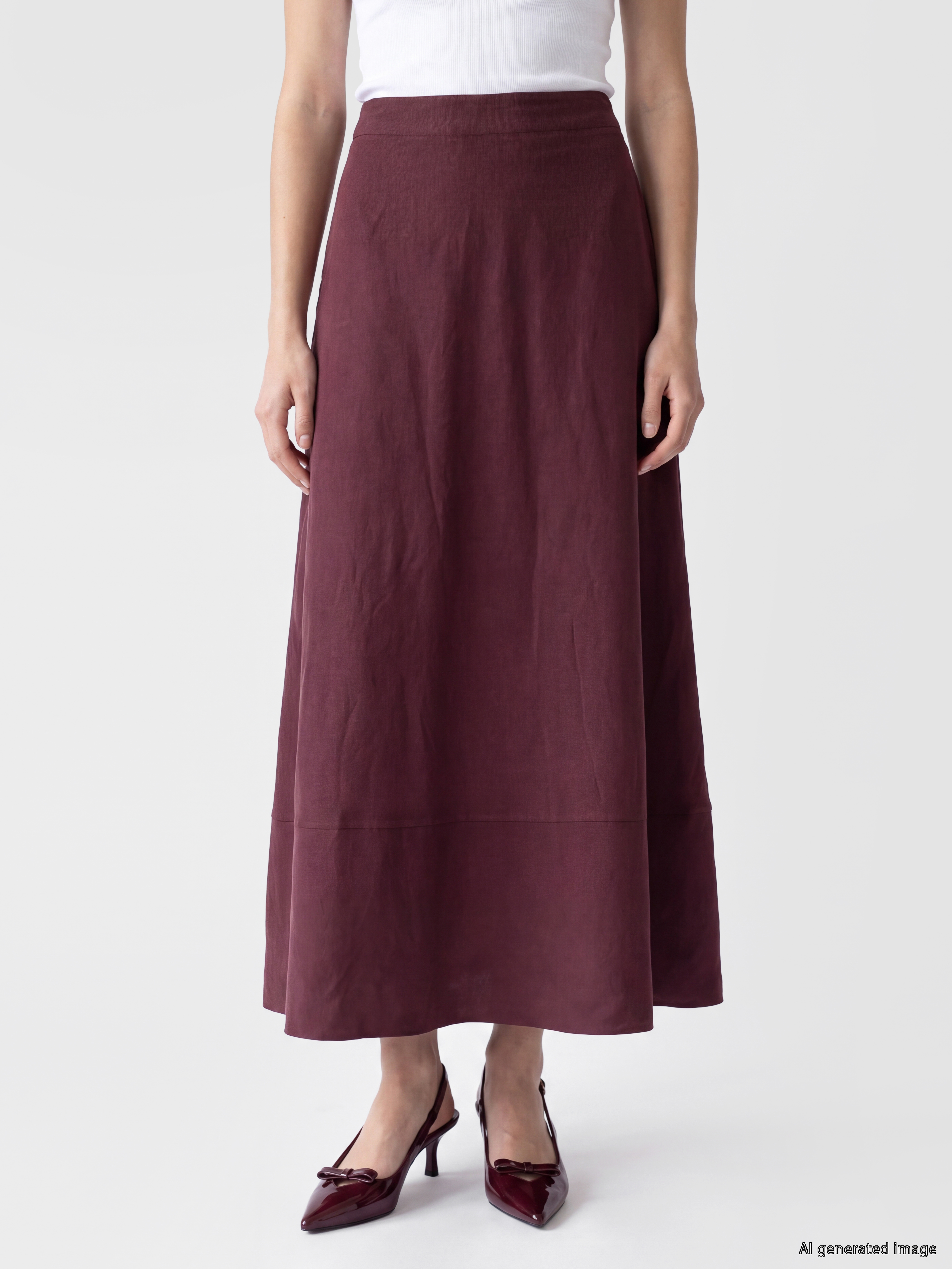 LCW Modest Beli Lastikli Modal Karışımlı Kloş Etek görsel 2
