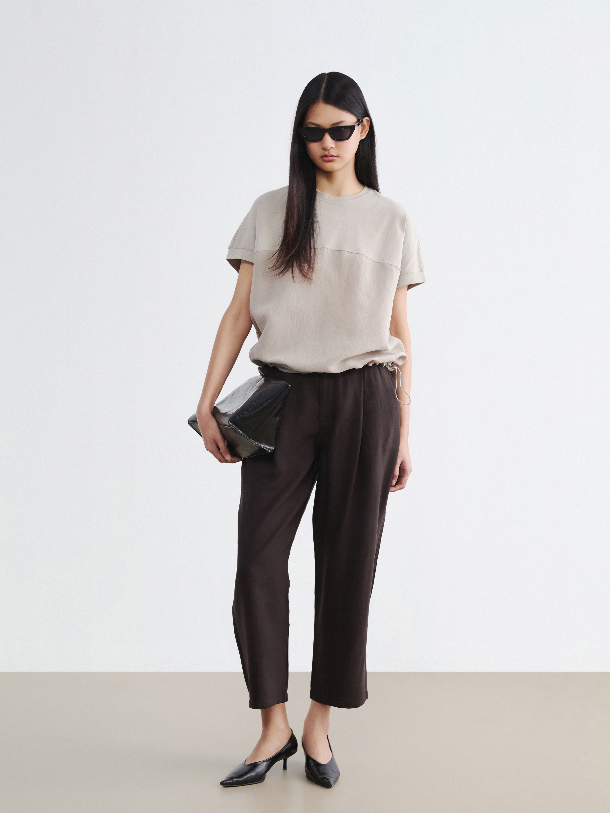 LCW Vision Loose Fit Kadın Pileli Kumaş Pantolon