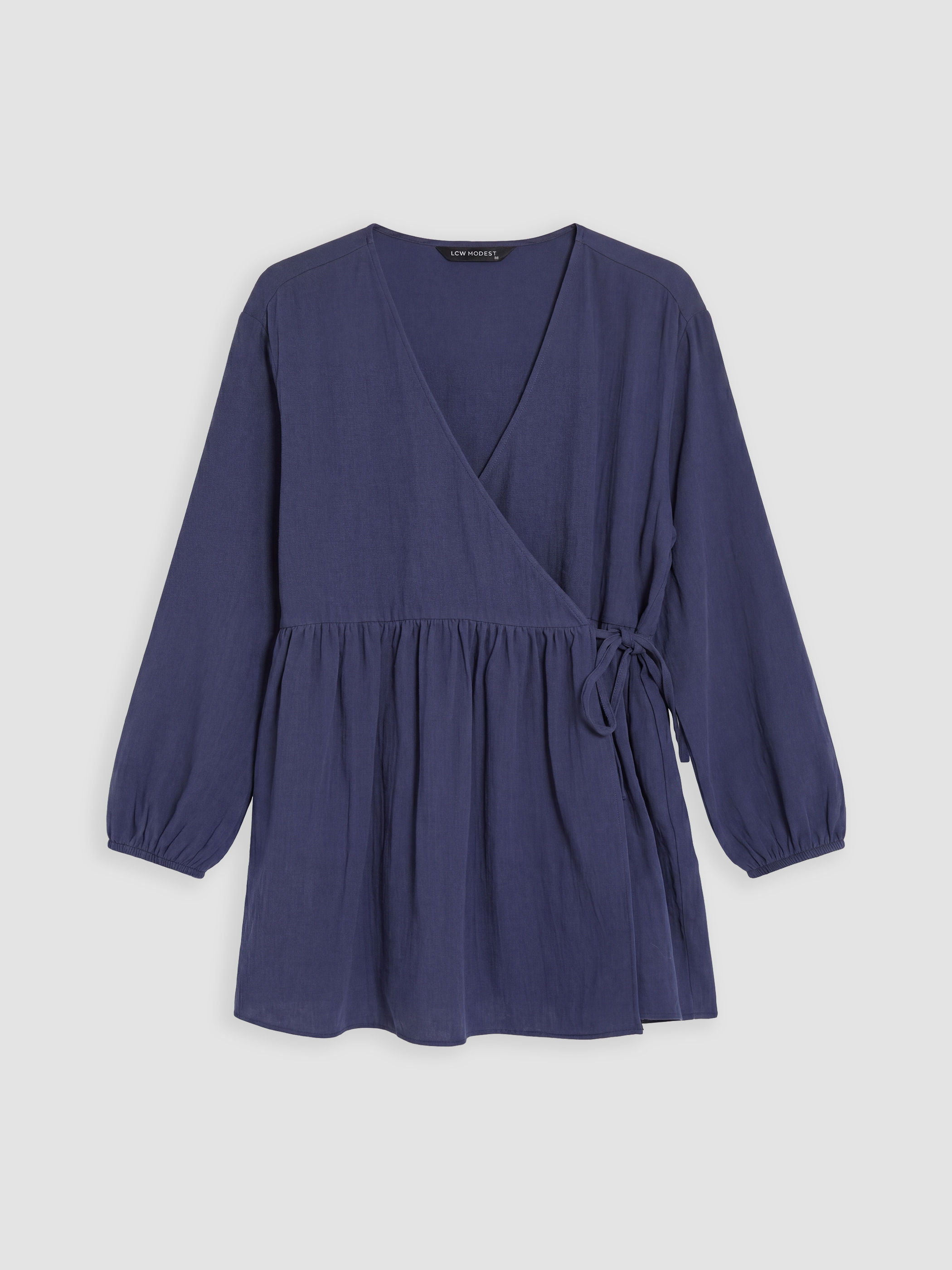 LCW Modest Kruvaze Yaka Dokulu Kadın Kimono görsel 5