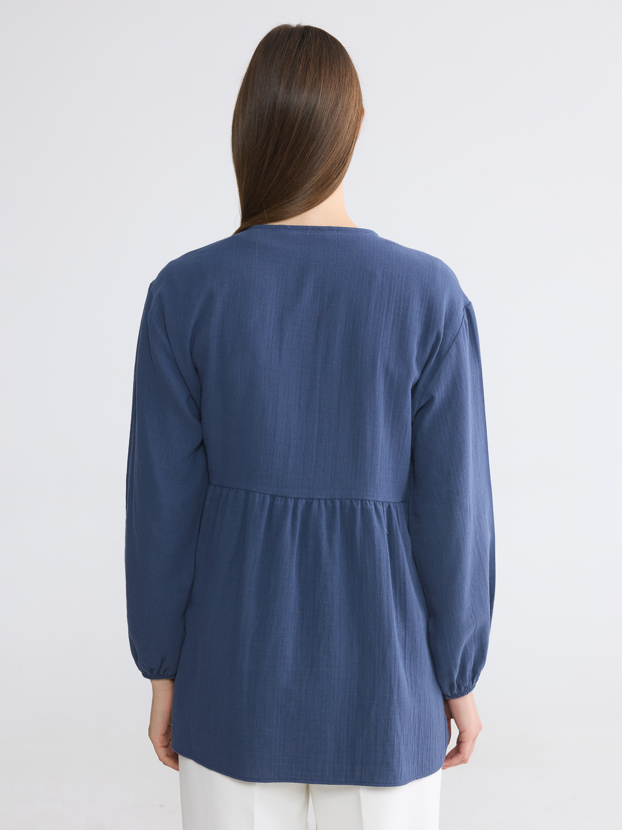 LCW Modest Kruvaze Yaka Dokulu Kadın Kimono görsel 4