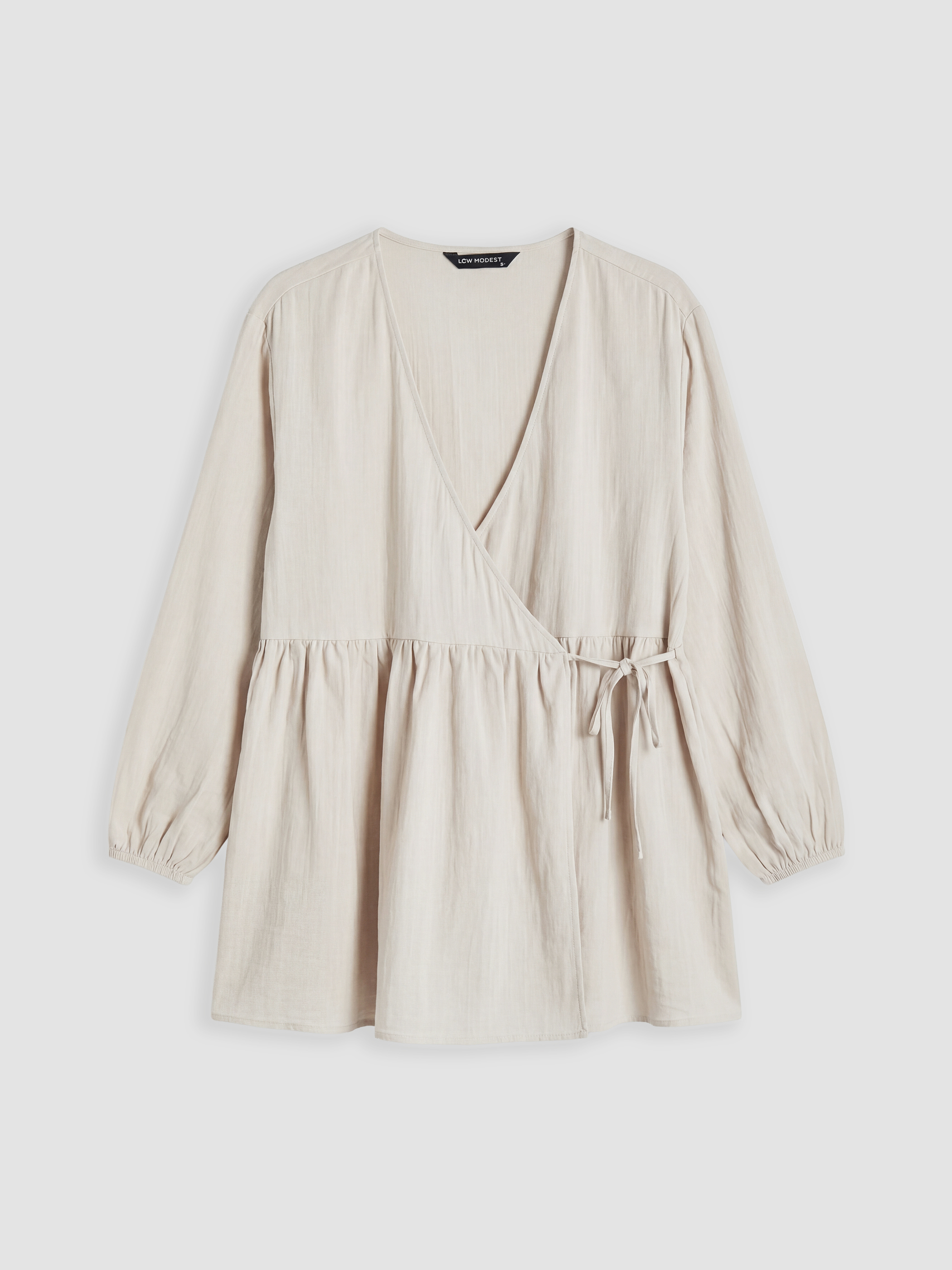 LCW Modest Kruvaze Yaka Dokulu Kadın Kimono görsel 5