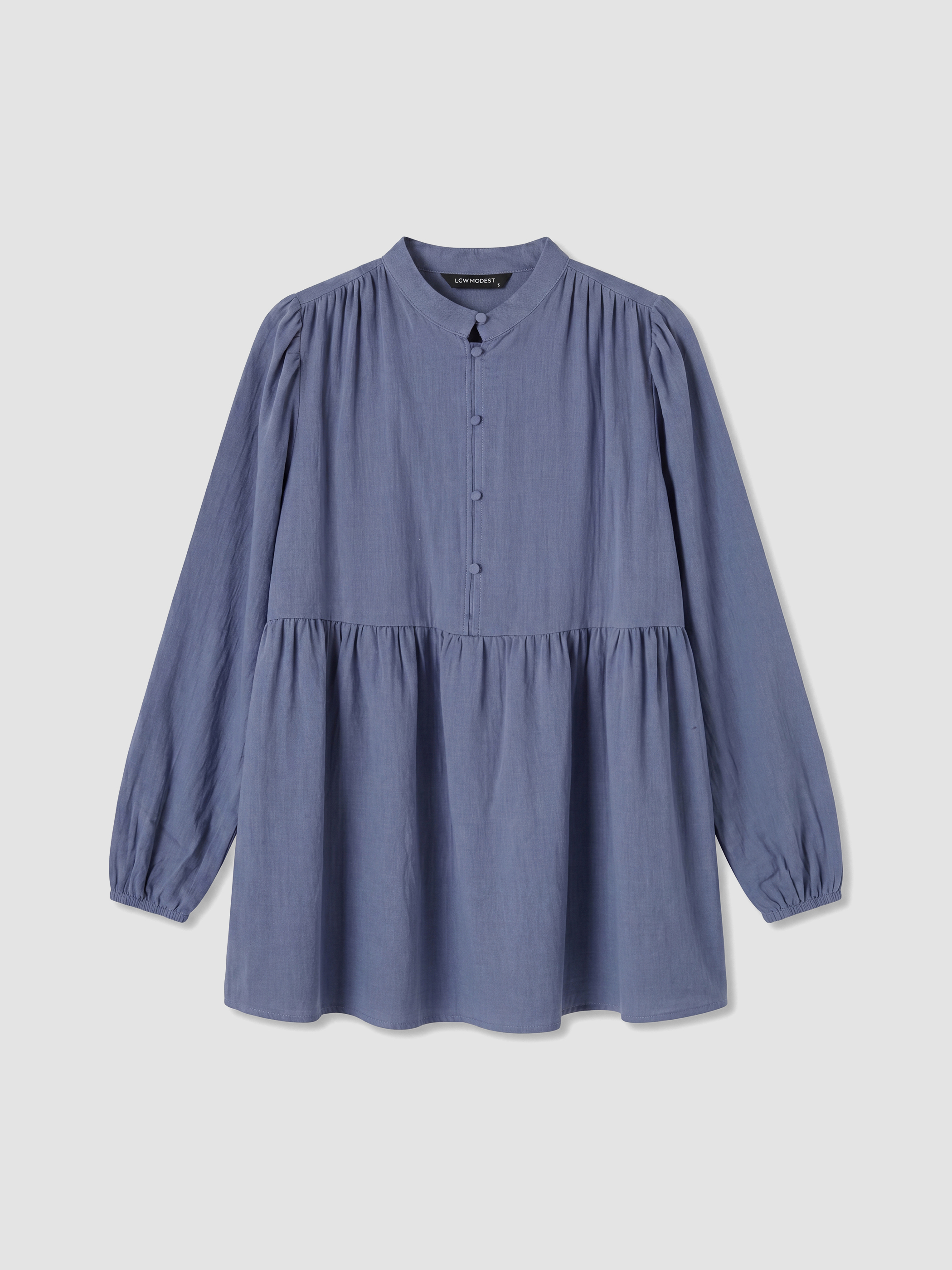 LCW Modest Büzgülü Kadın Müslin Tunik görsel 5