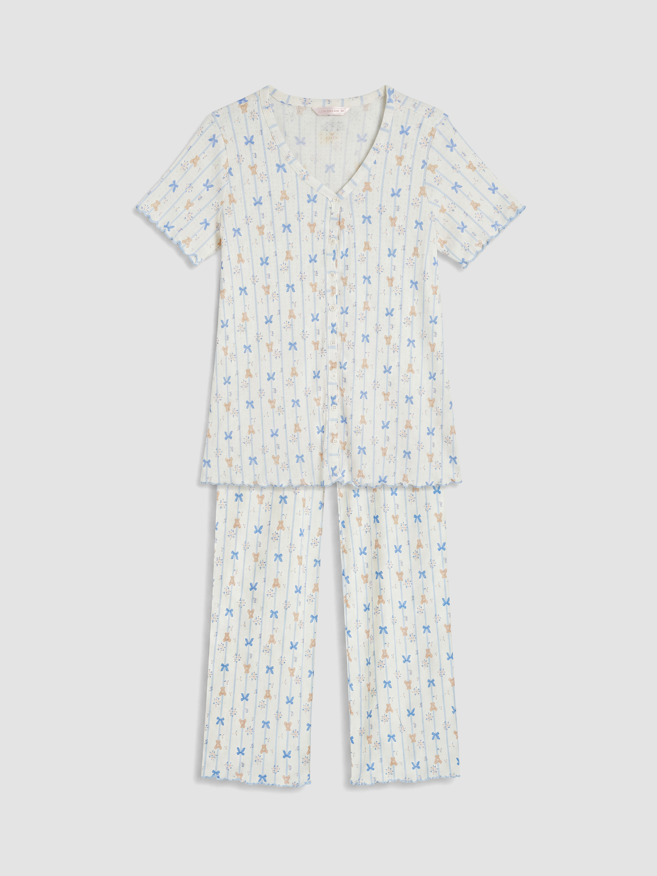 LCW DREAM V Yaka Baskılı Hamile Pijama Takımı görsel 5