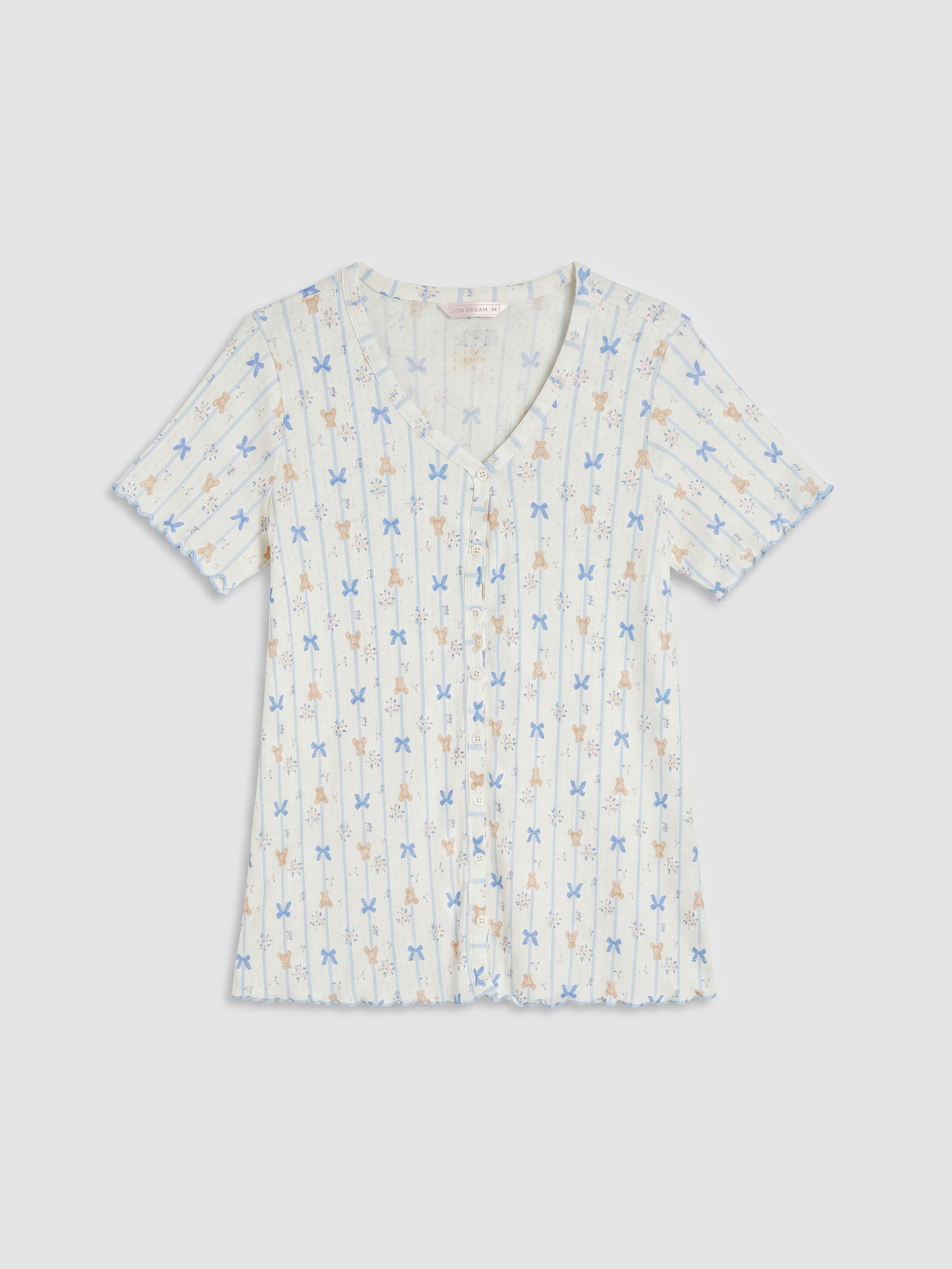 LCW DREAM V Yaka Baskılı Hamile Pijama Takımı görsel 6