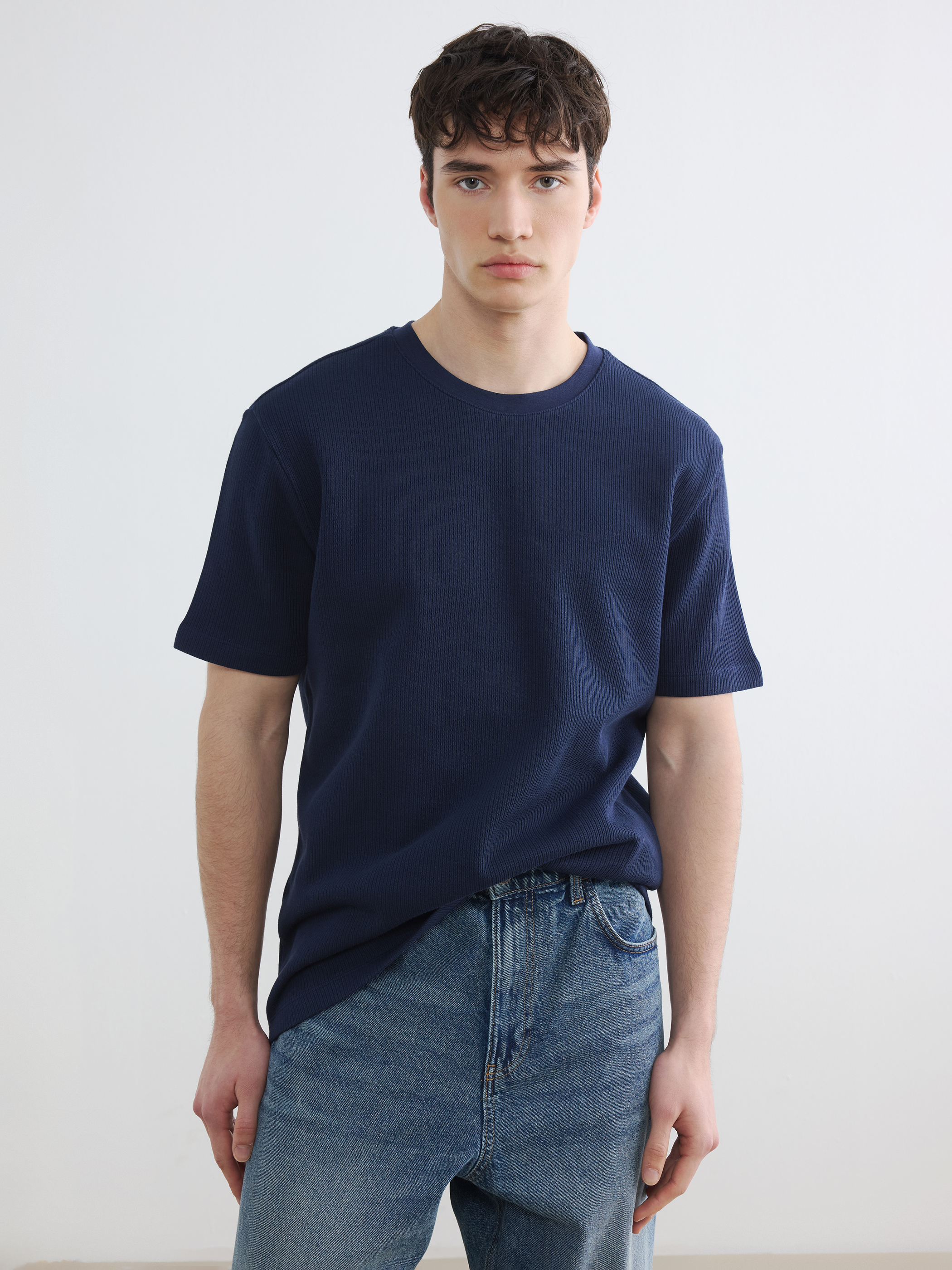 XSIDE Regular Fit Bisiklet Yaka Fitilli Erkek Tişört