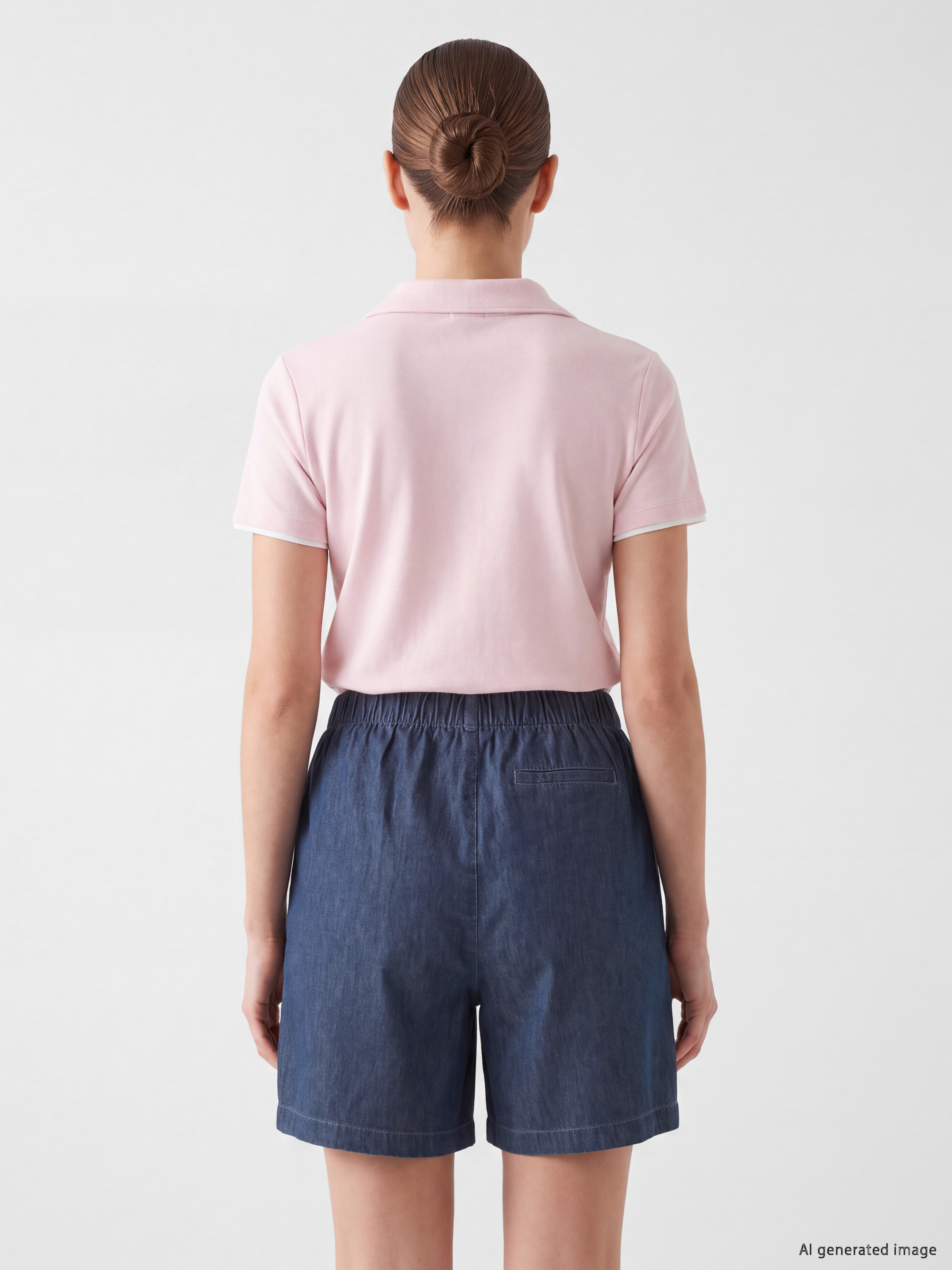 LCW Comfort Beli Lastikli Kadın Jean Şort görsel 4