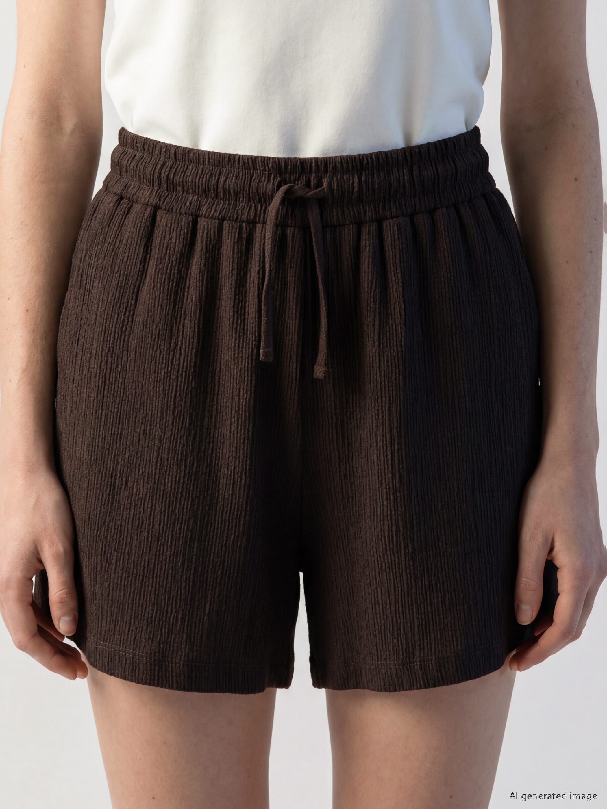 LCW Comfort Beli Lastikli Dokulu Kadın Şort görsel 3