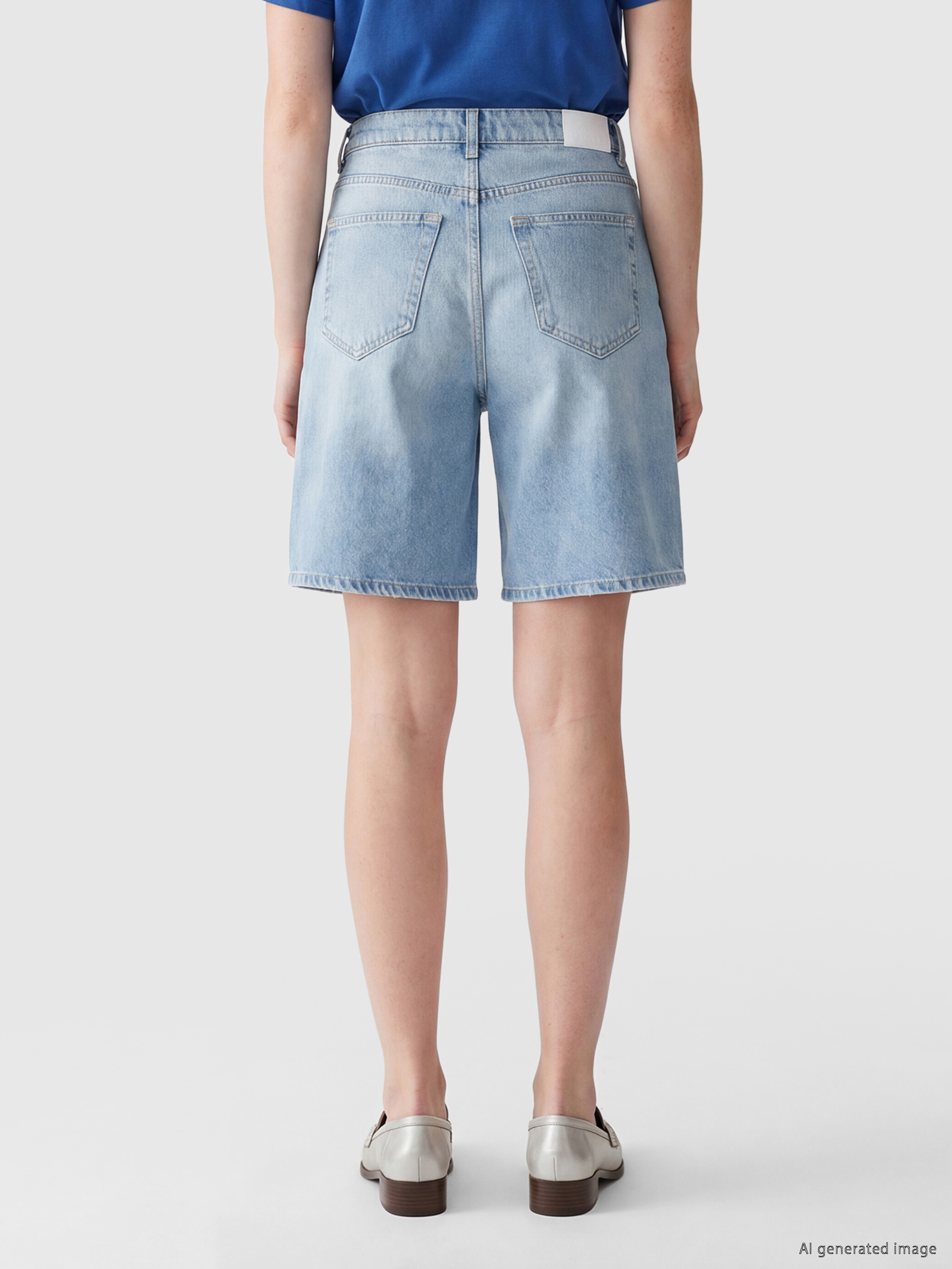 XSIDE Bermuda Fit Kadın Jean Şort görsel 4