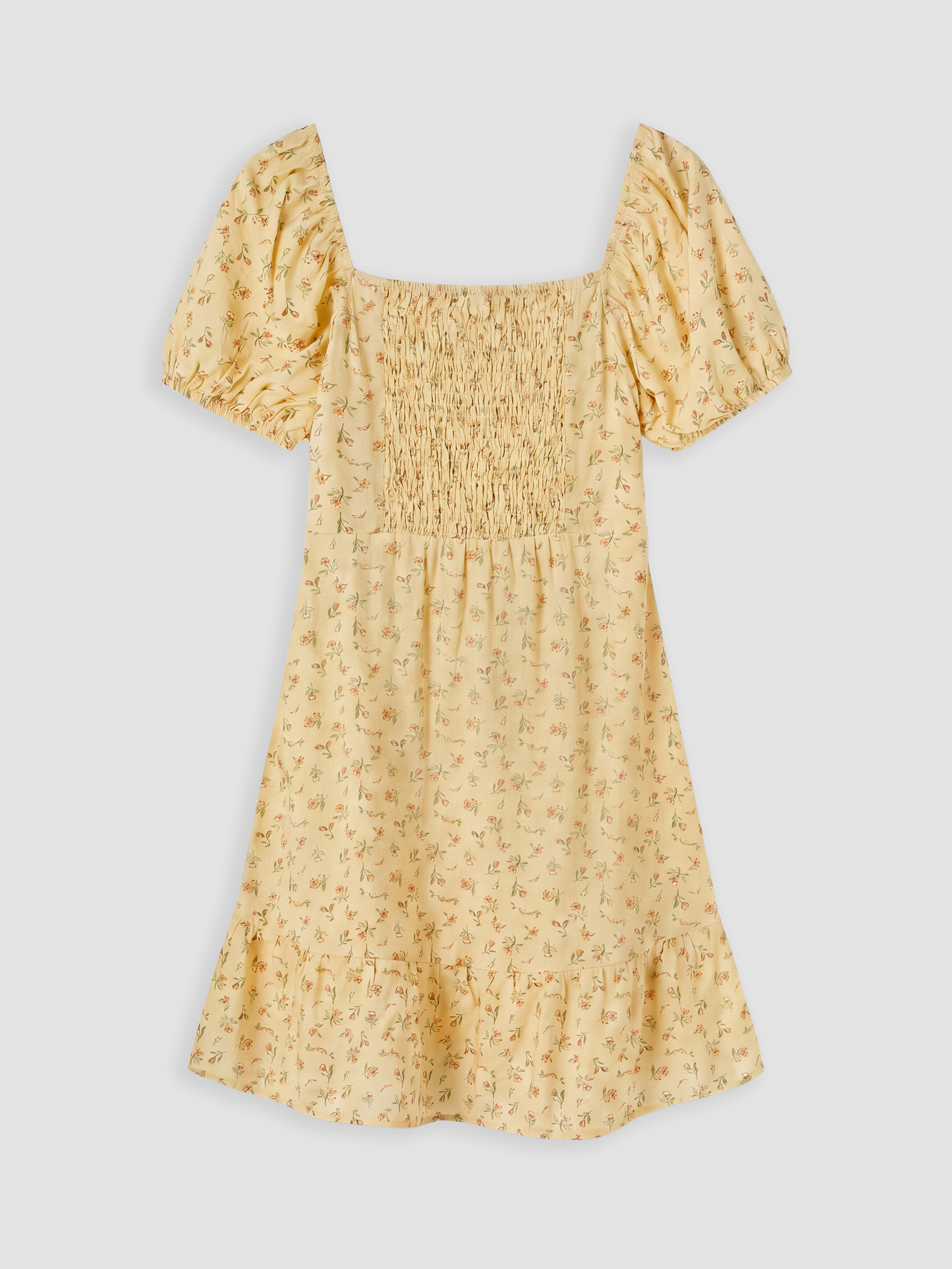 LCW Comfort Kare Yaka Çiçekli Mini Elbise görsel 6