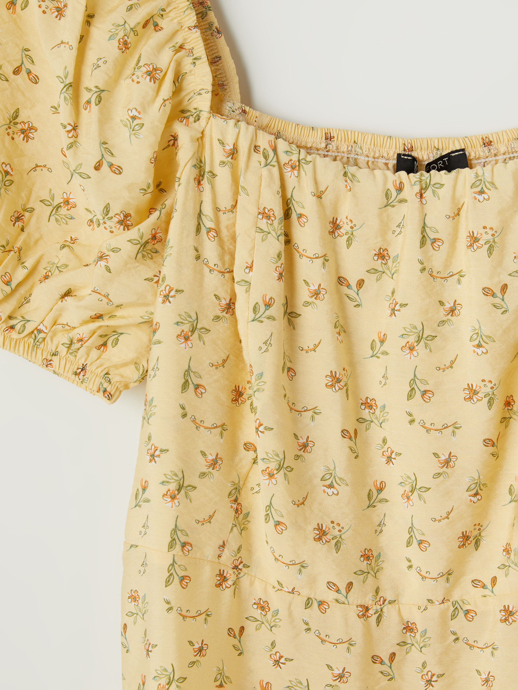 LCW Comfort Kare Yaka Çiçekli Mini Elbise görsel 7