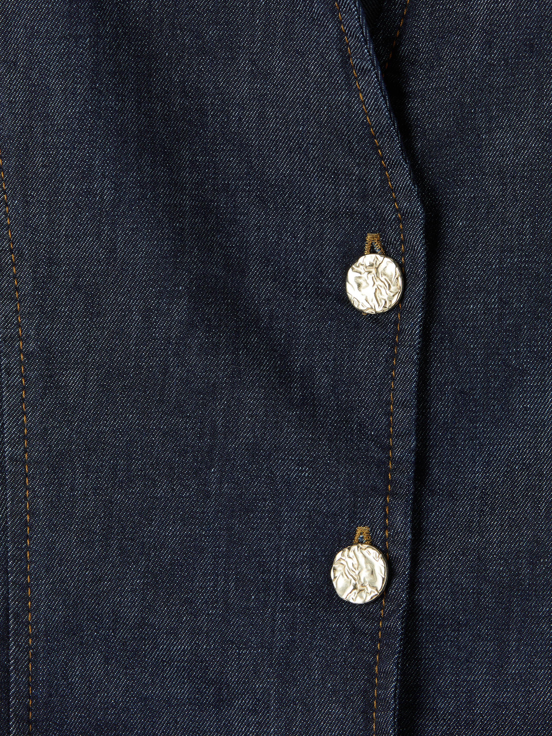 LCW Comfort Kaçık Yaka Mini Jean Elbise görsel 7