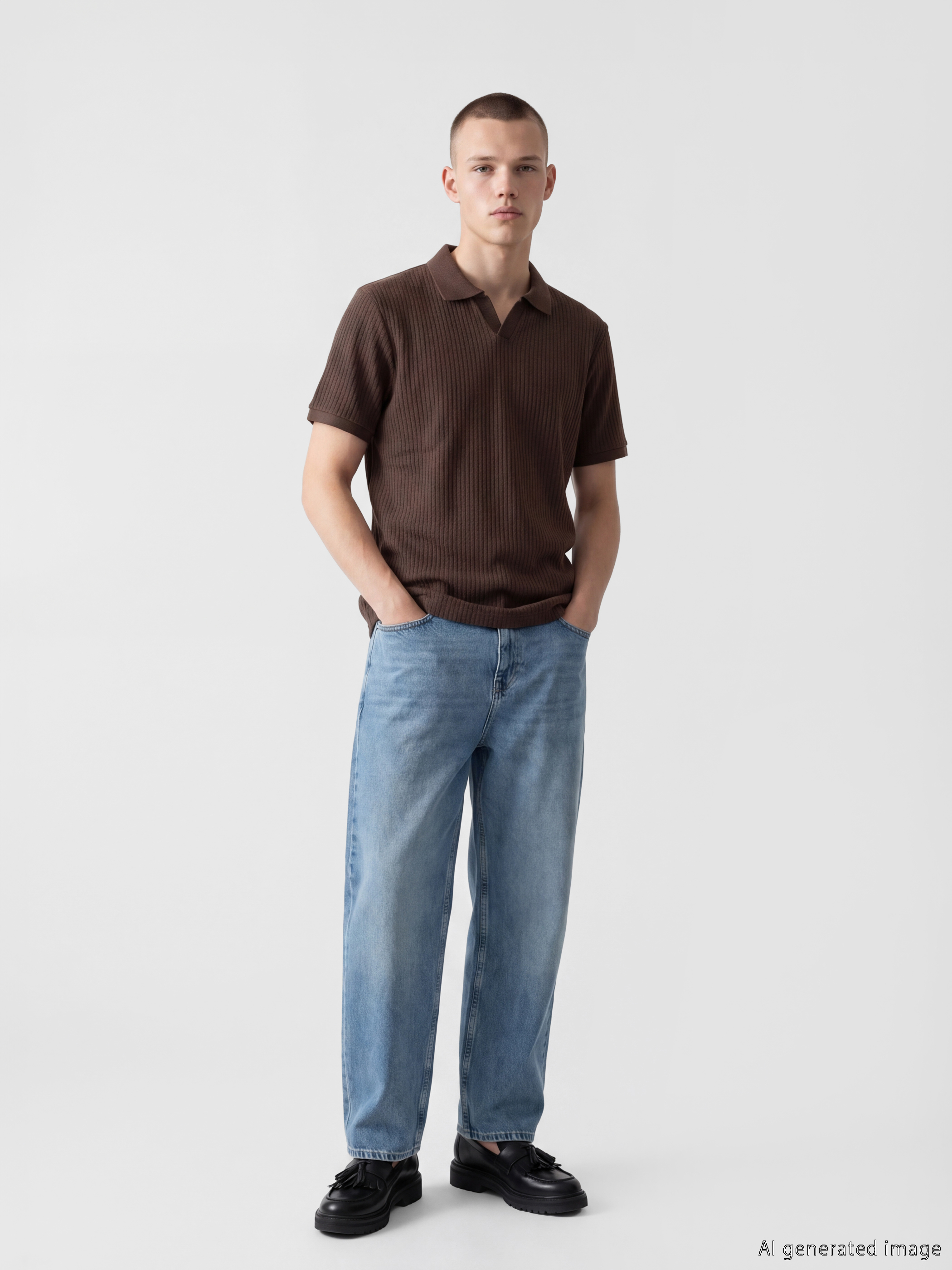 XSIDE Polo Yaka Penye Erkek Tişört görsel 2