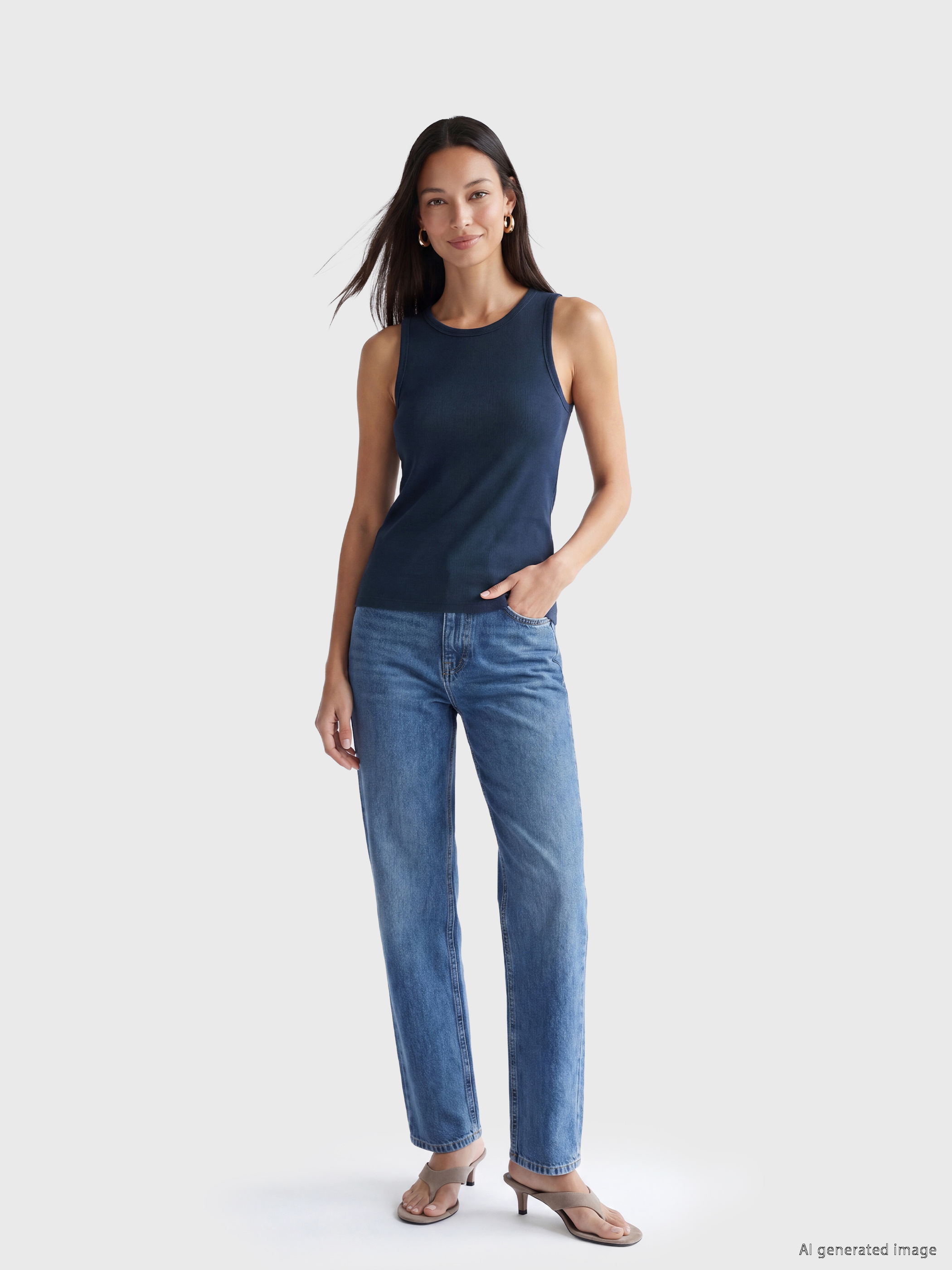 LCW Comfort Bisiklet Yaka Kadın Atlet görsel 3