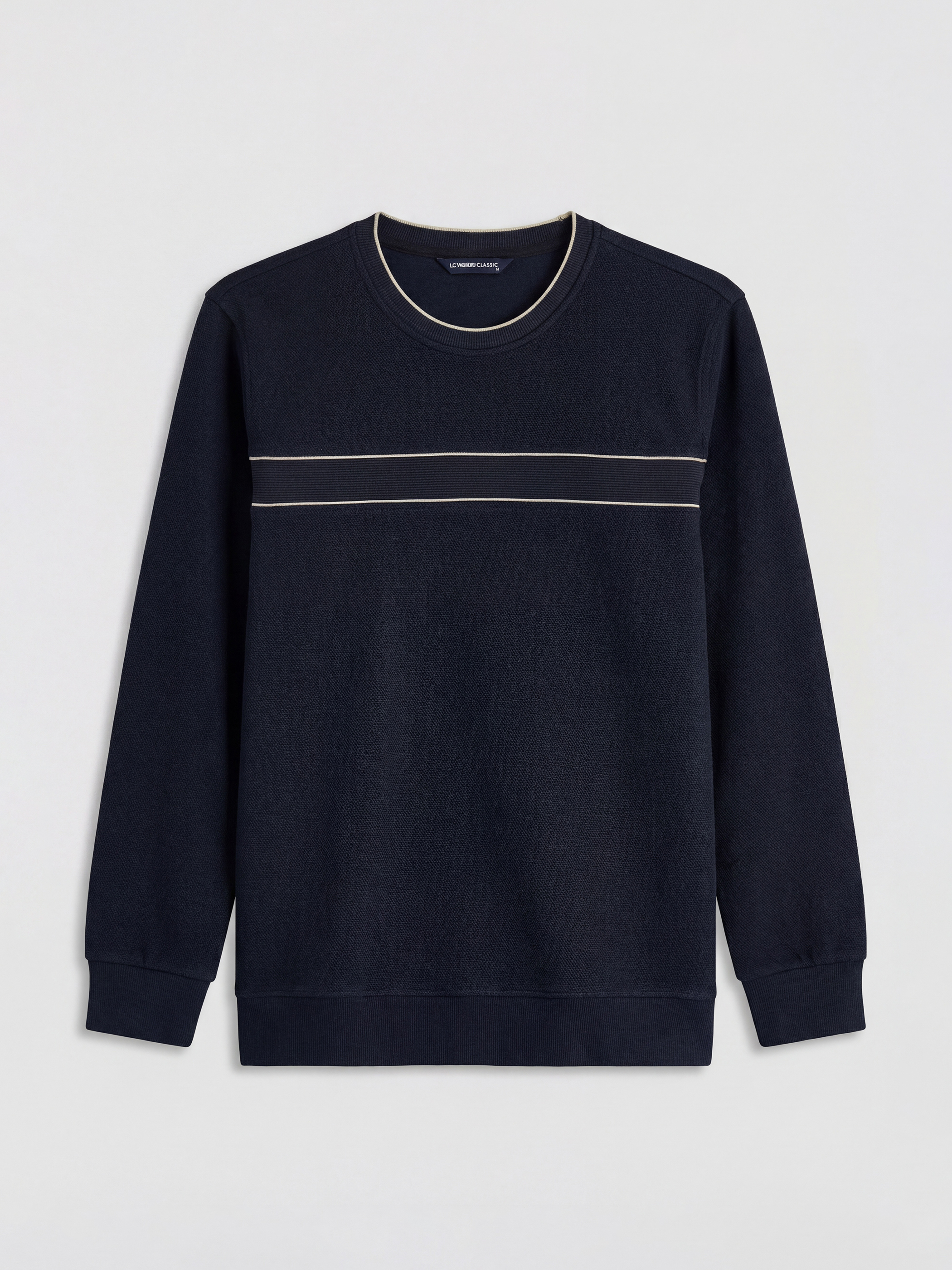 LCWAIKIKI Classic Bisiklet Yaka Şerit Detaylı Erkek Sweatshirt görsel 5