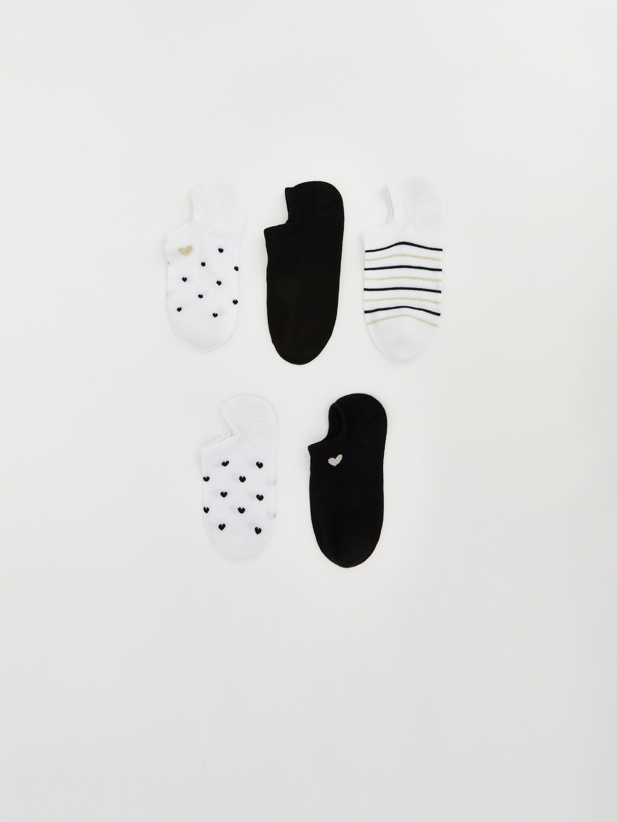 LCW DREAM Kalp Desenli Kadın Sneaker Çorap 5'li