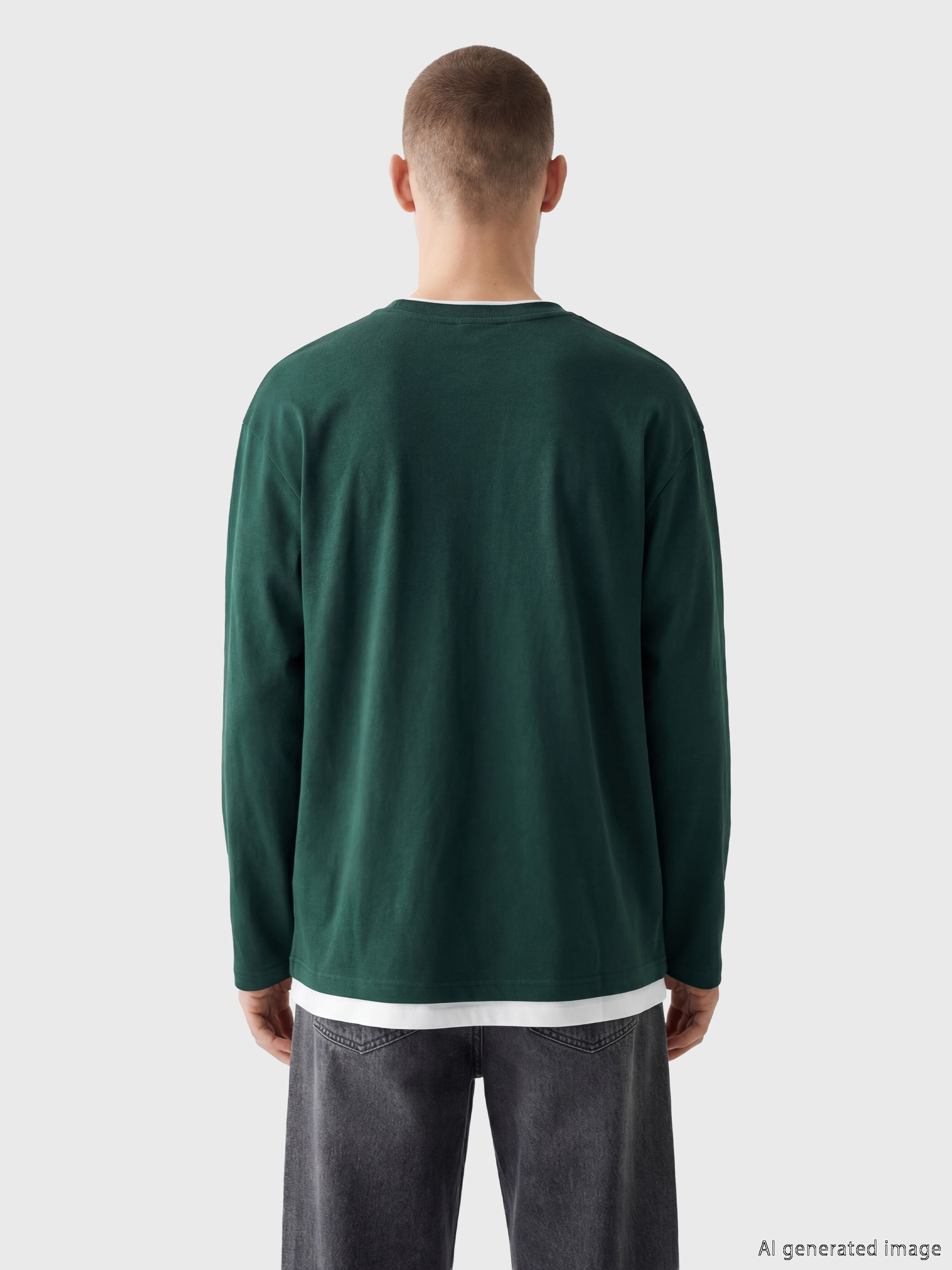 XSIDE Bisiklet Yaka Katman Görünümlü Erkek Sweatshirt görsel 4