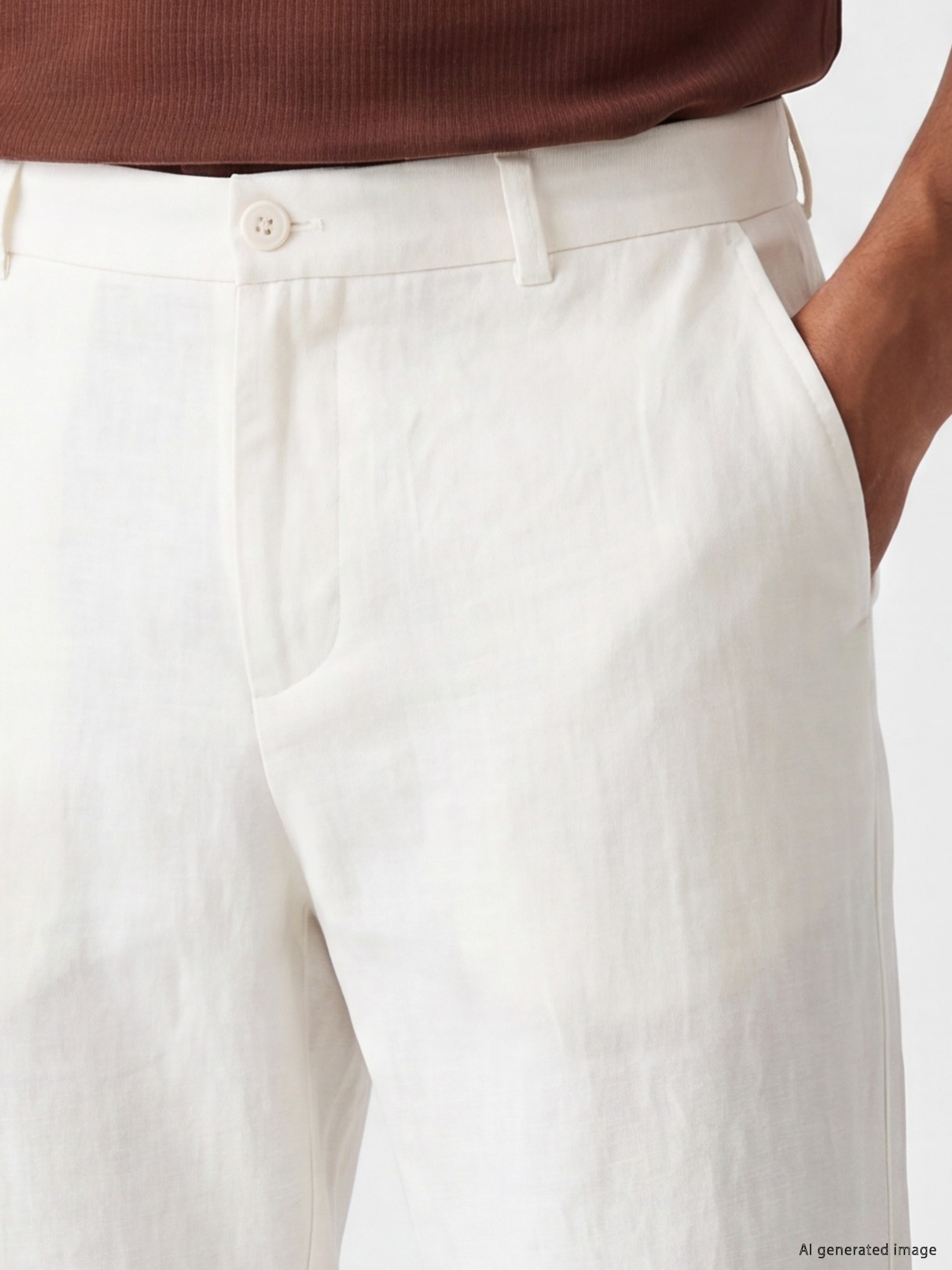 LCW Vision Regular Fit Keten Karışımlı Erkek Pantolon görsel 4
