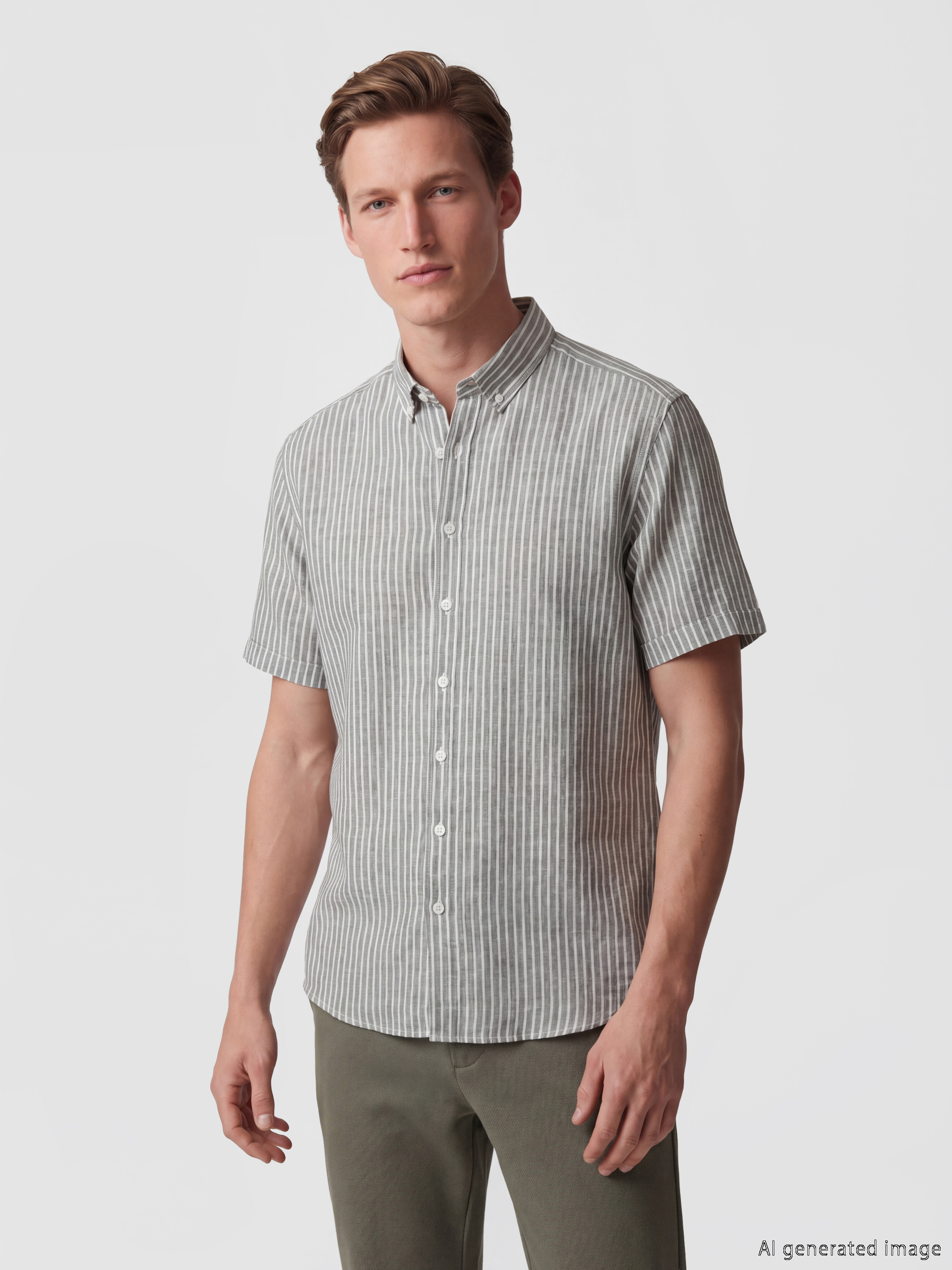 SOUTHBLUE Regular Fit Çizgili Dokulu Erkek Gömlek