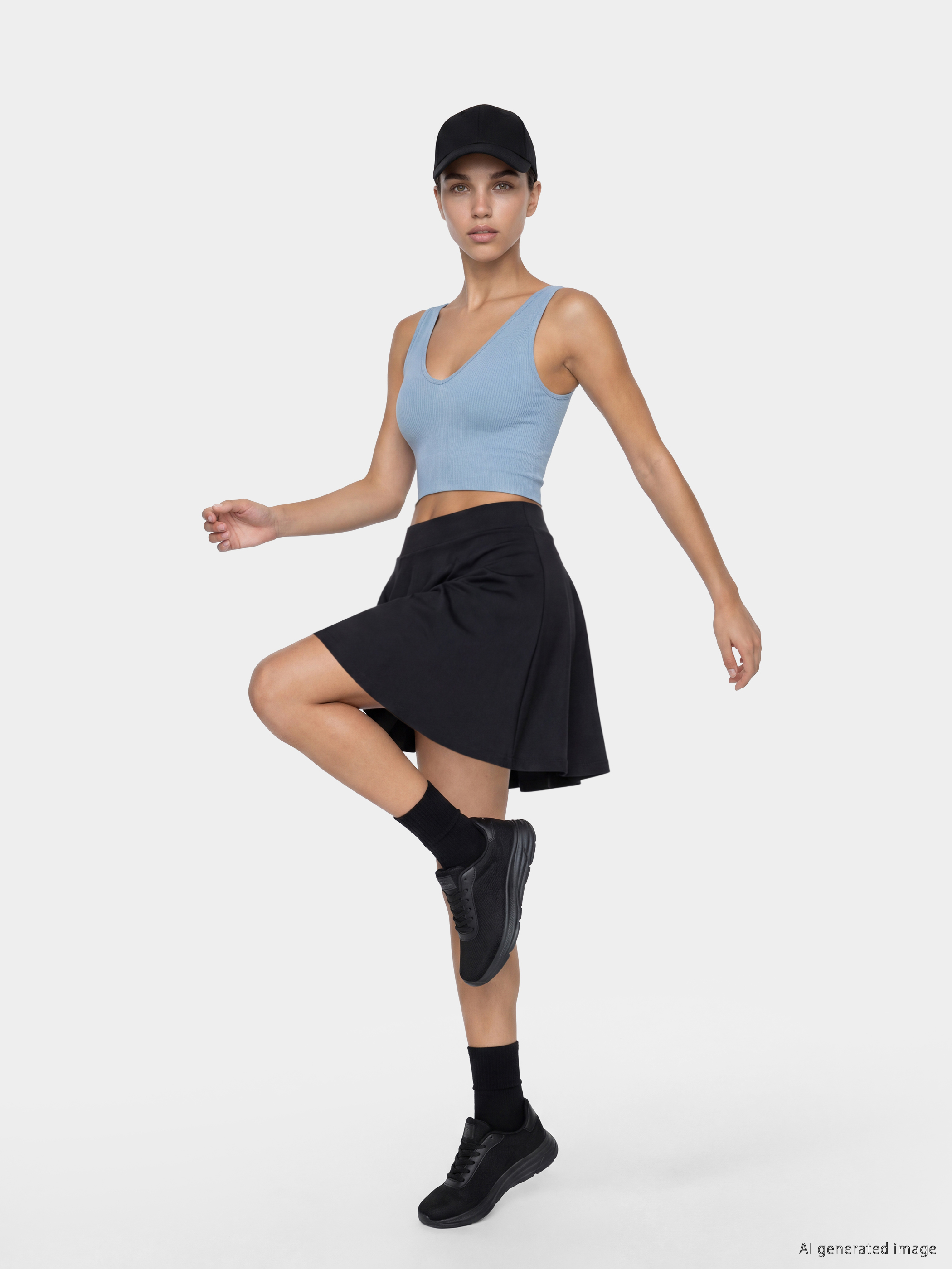 KOOR SPORT Beli Lastikli Kadın Spor Şort Etek