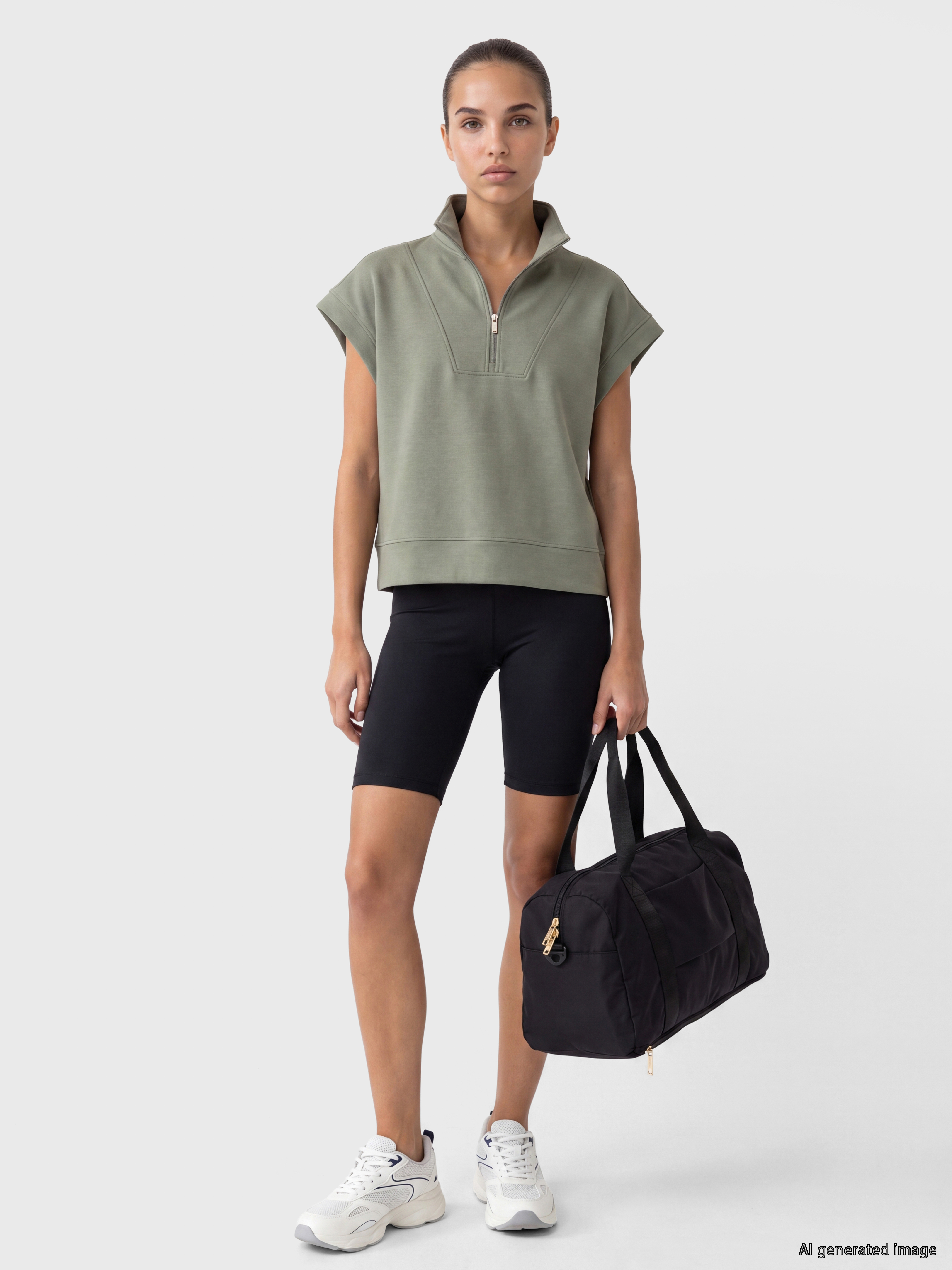 KOOR SPORT Oversize Soft Touch Kadın Spor Tişört görsel 2