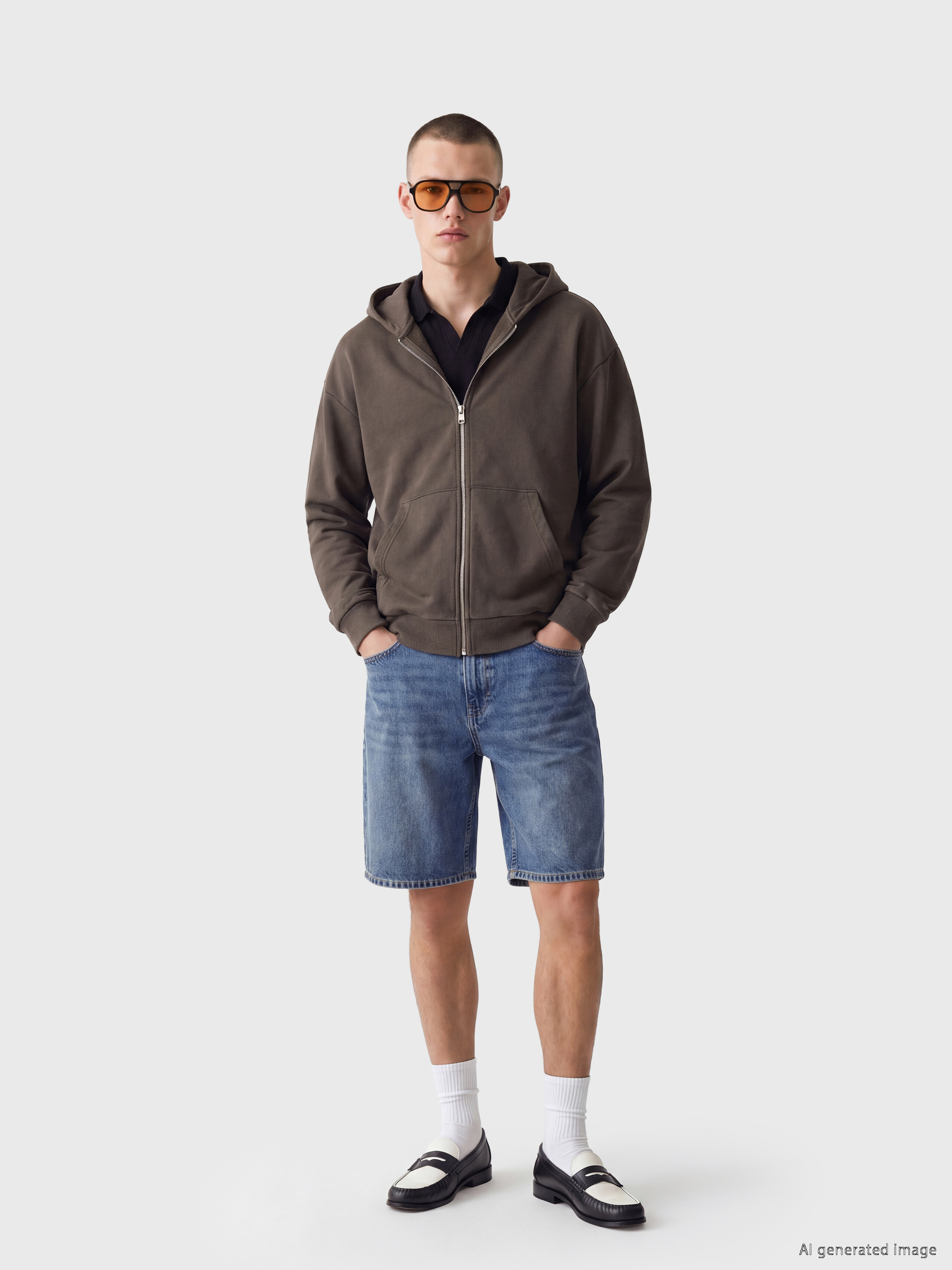 XSIDE Kapüşonlu Erkek Fermuarlı Sweatshirt görsel 2