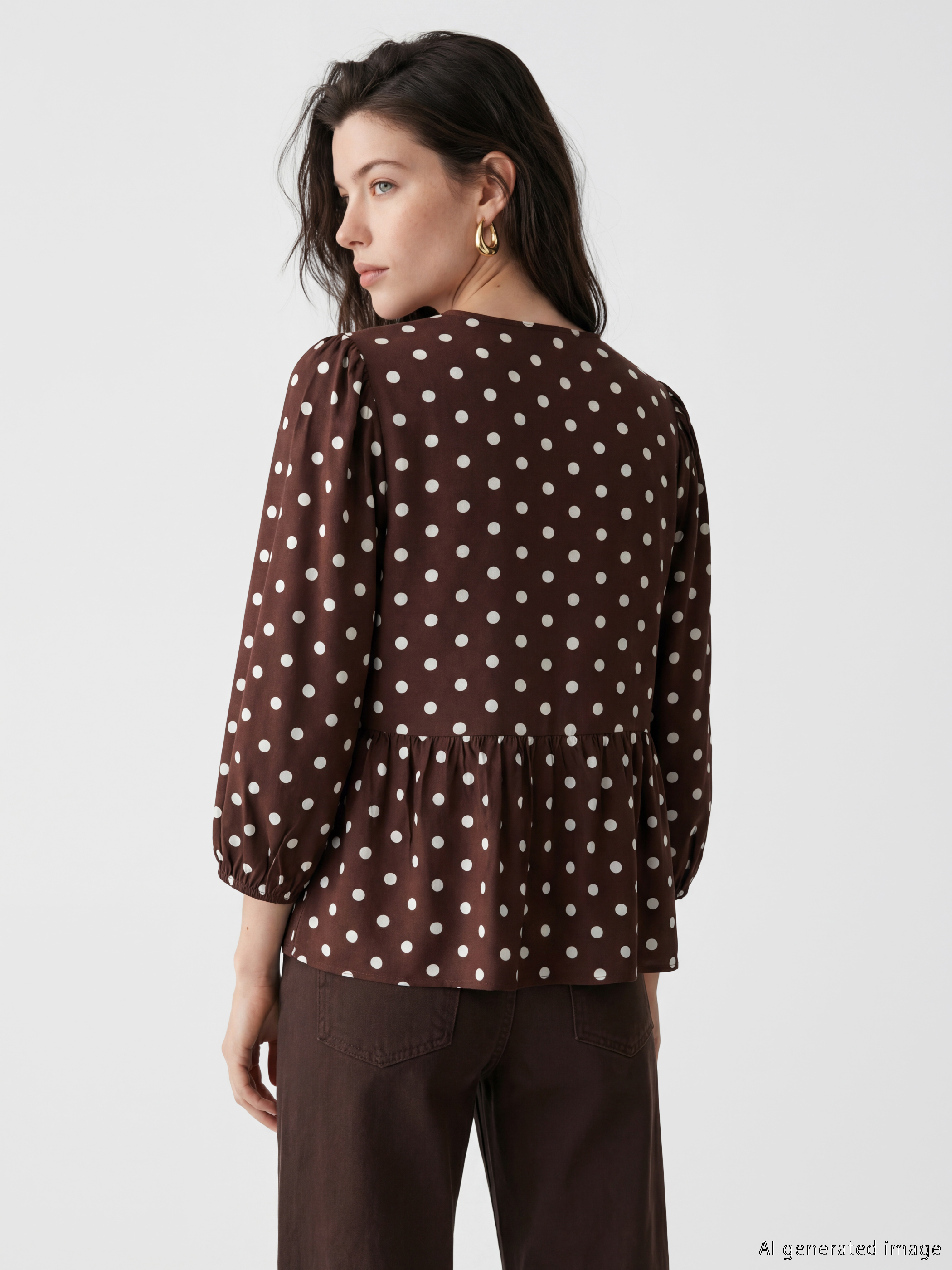 LCW Comfort V Yaka Puantiyeli Bluz görsel 5