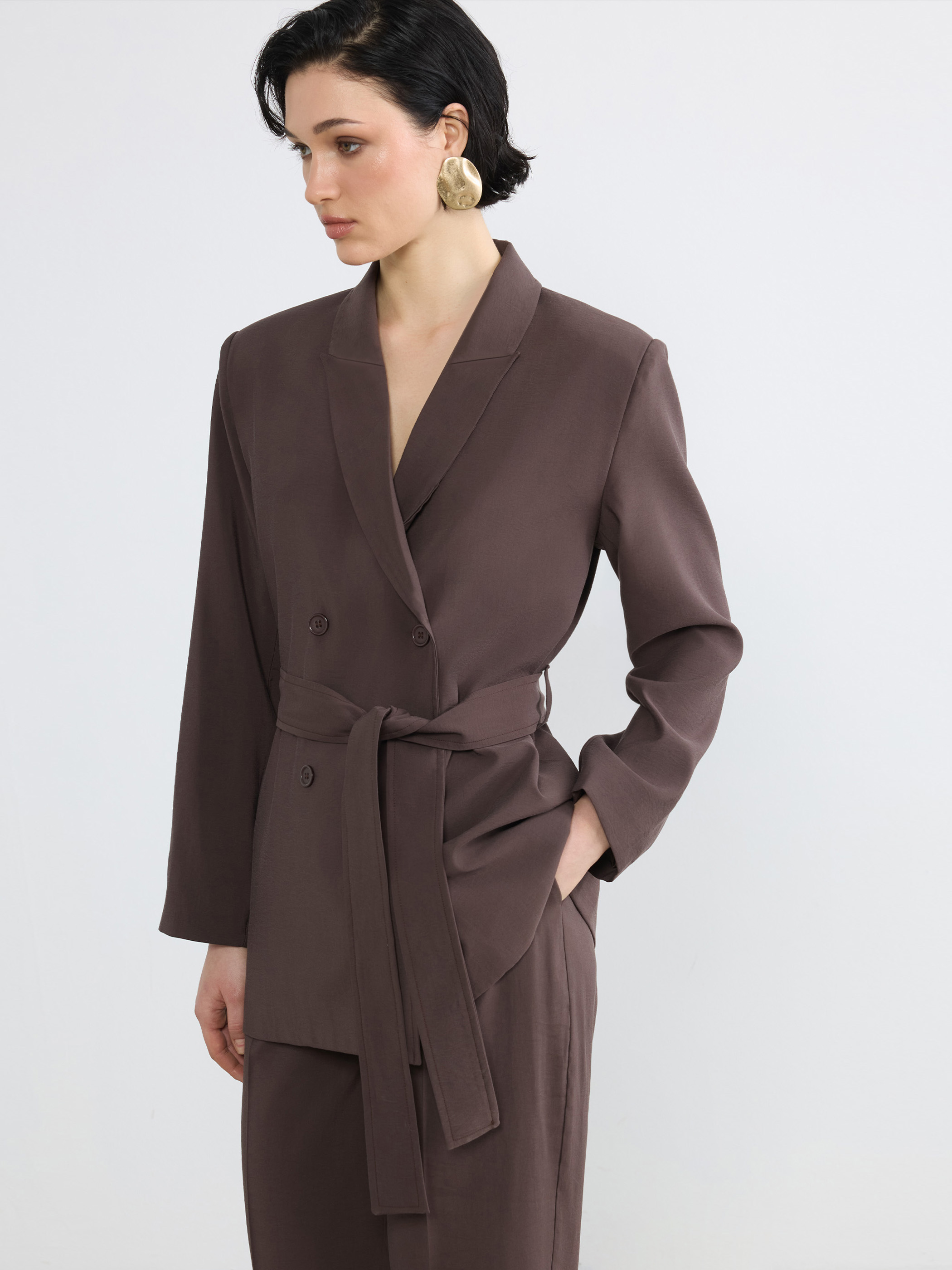 Soulife Kruvaze Yaka Kadın Blazer Ceket