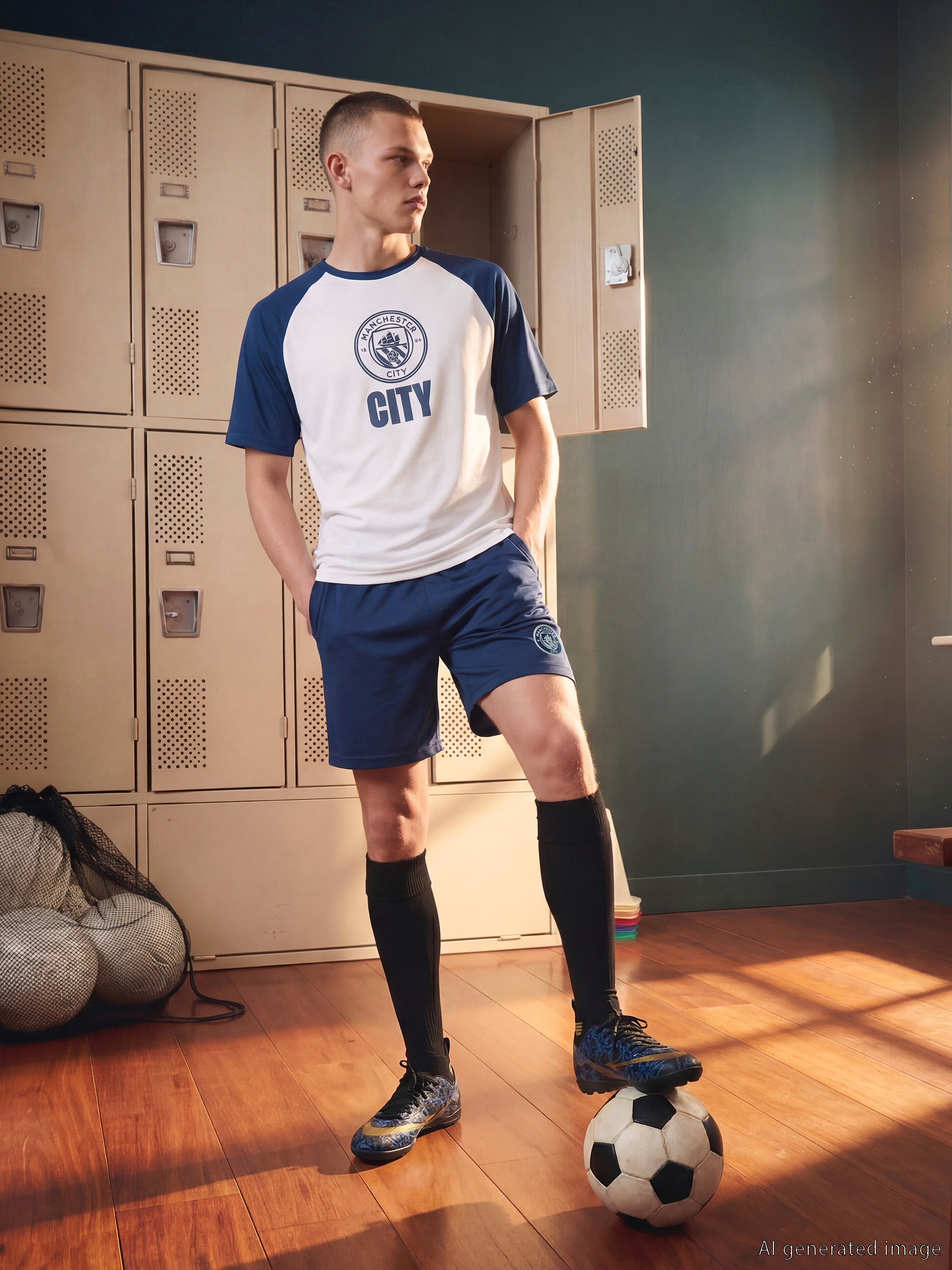 XSIDE ACTIVE Regular Fit Manchester City Baskılı Erkek Spor Şort