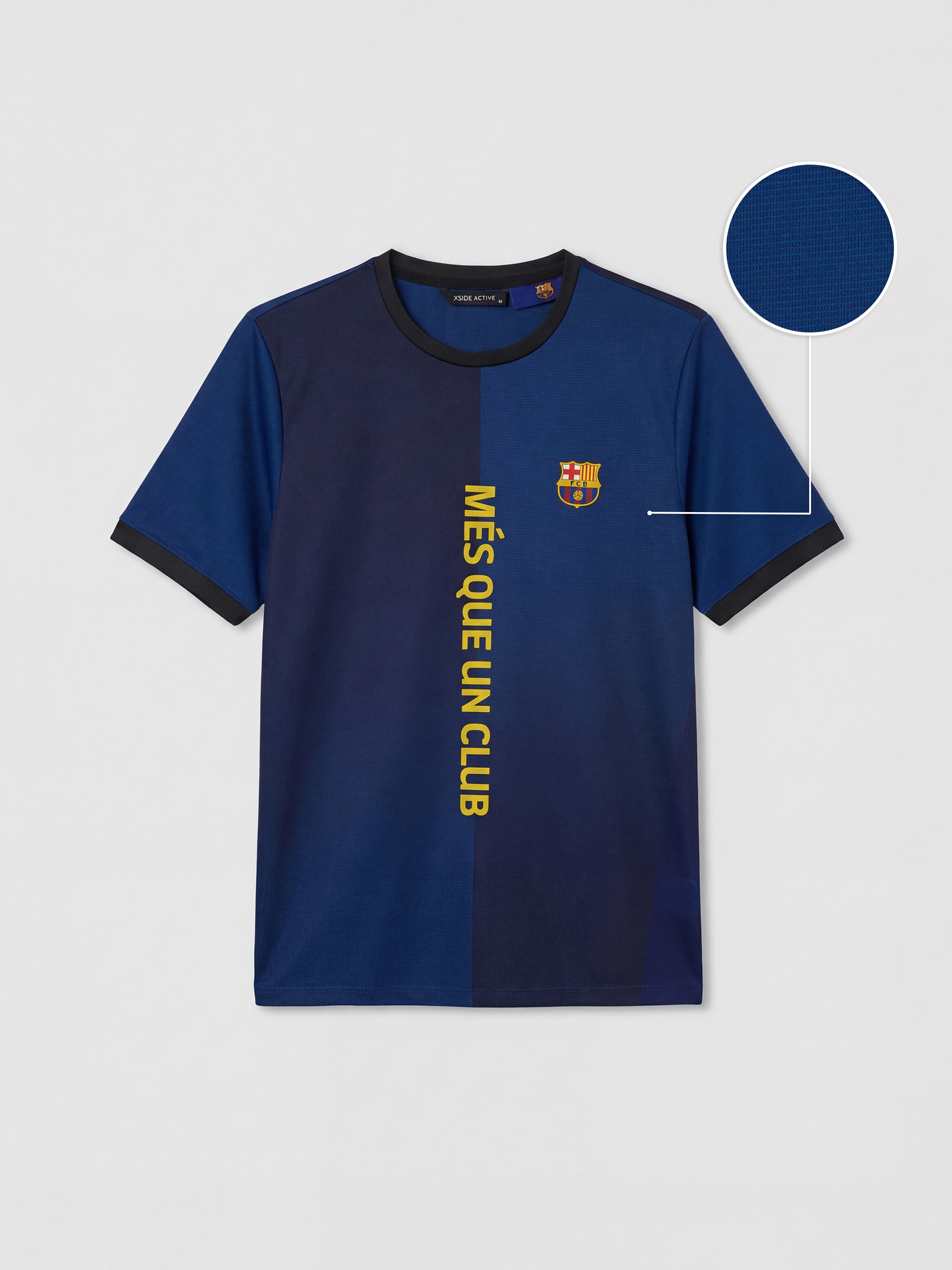 XSIDE ACTIVE Bisiklet Yaka FC Barcelona Baskılı Erkek Tişört görsel 5