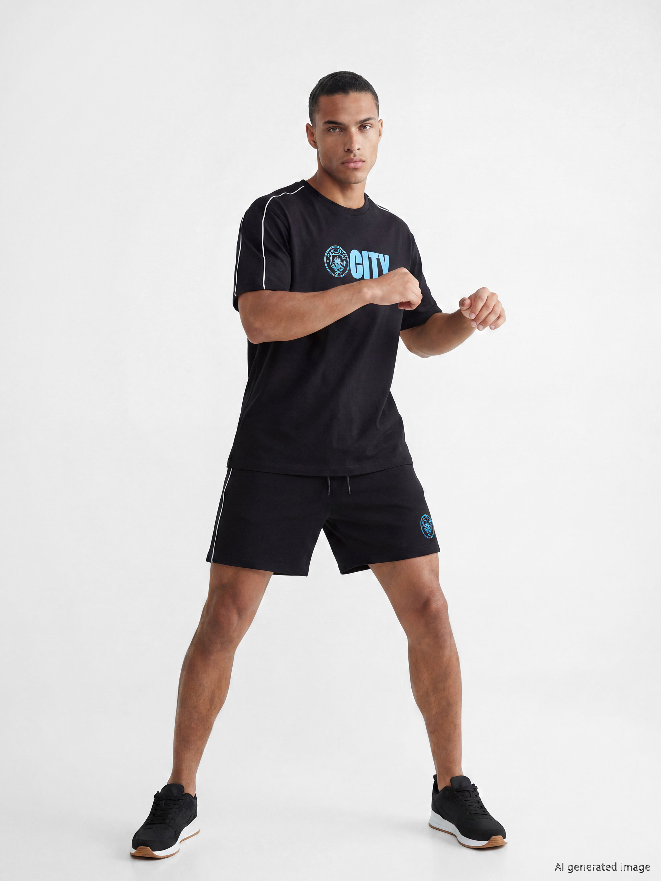 XSIDE ACTIVE Rahat Kalıp Manchester City Baskılı Erkek Spor Şort