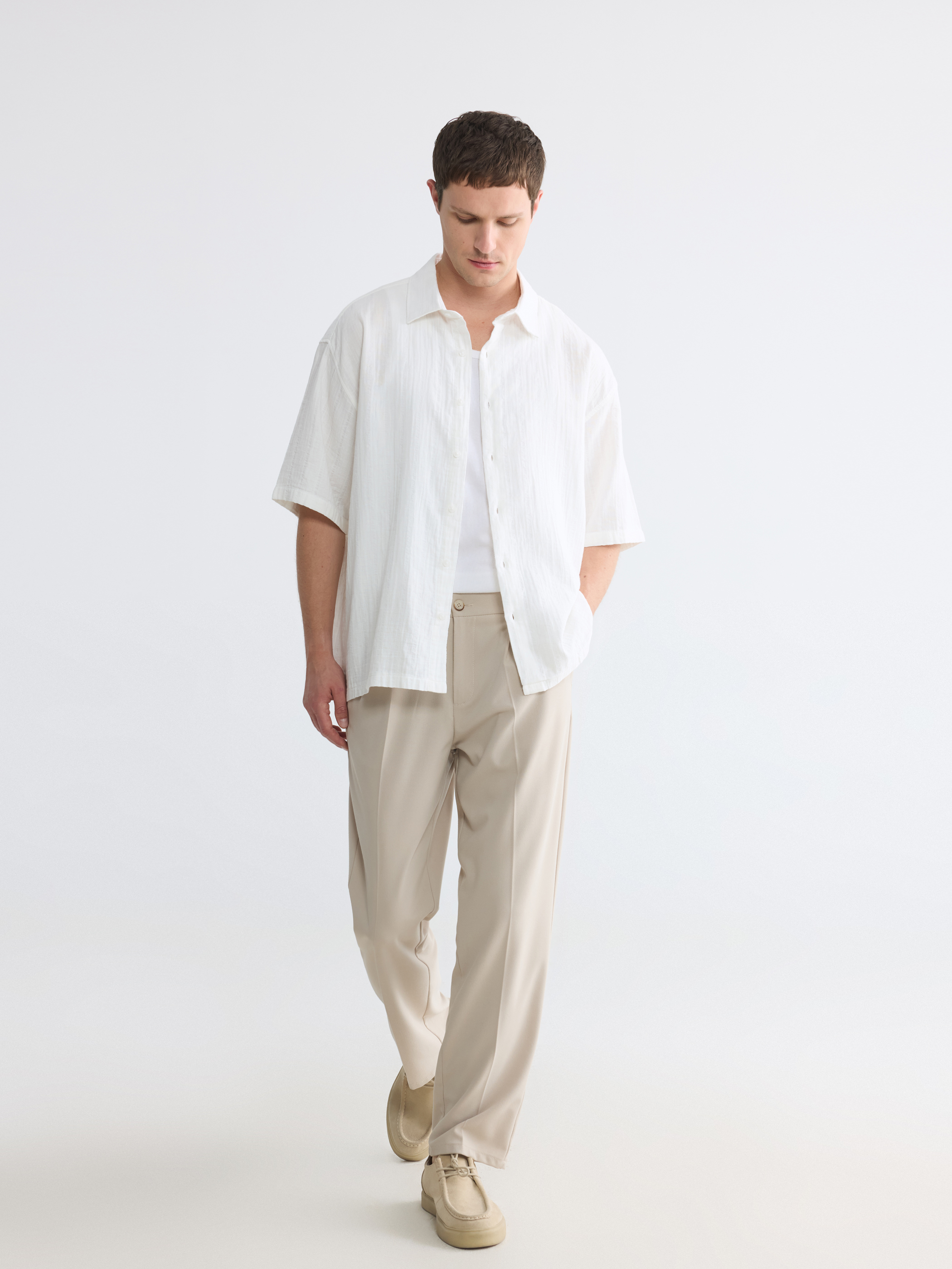LCW Vision Regular Fit Erkek Dokulu Gömlek görsel 3
